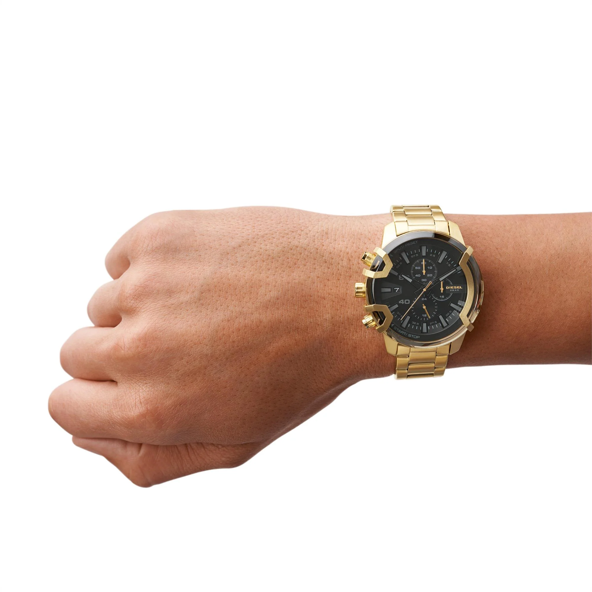 Diesel Griffed Black Dial Steel Strap Men's Watch DZ4522 - Image 2