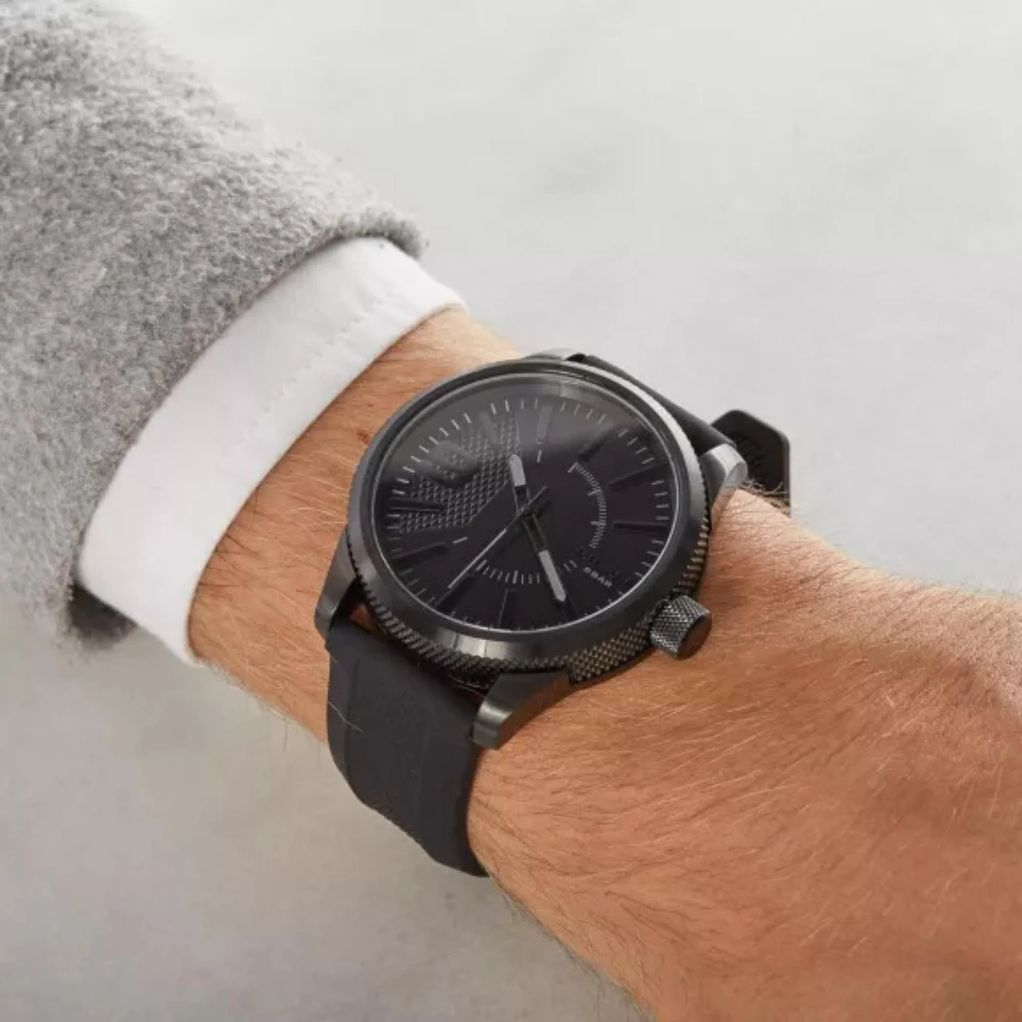 Diesel Rasp Analog Black Dial Silicone Strap Men’s Watch DZ1807 - Image 6