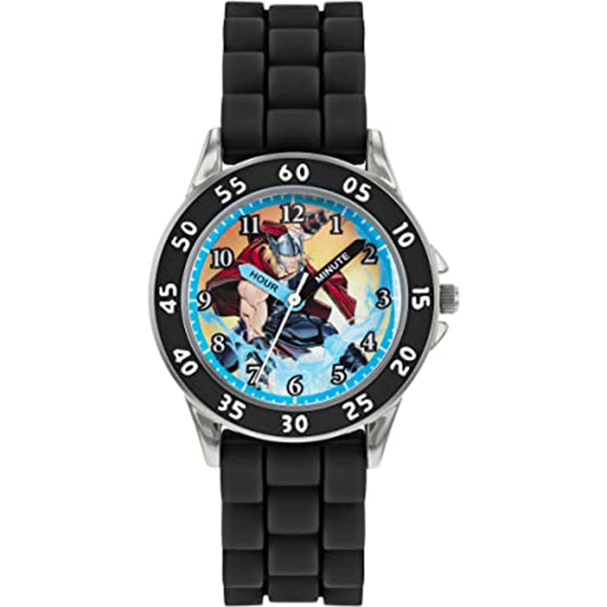 Disney Avengers Quartz Thor Dial Black Rubber Strap Boys Watch AVG9035 - Image 2