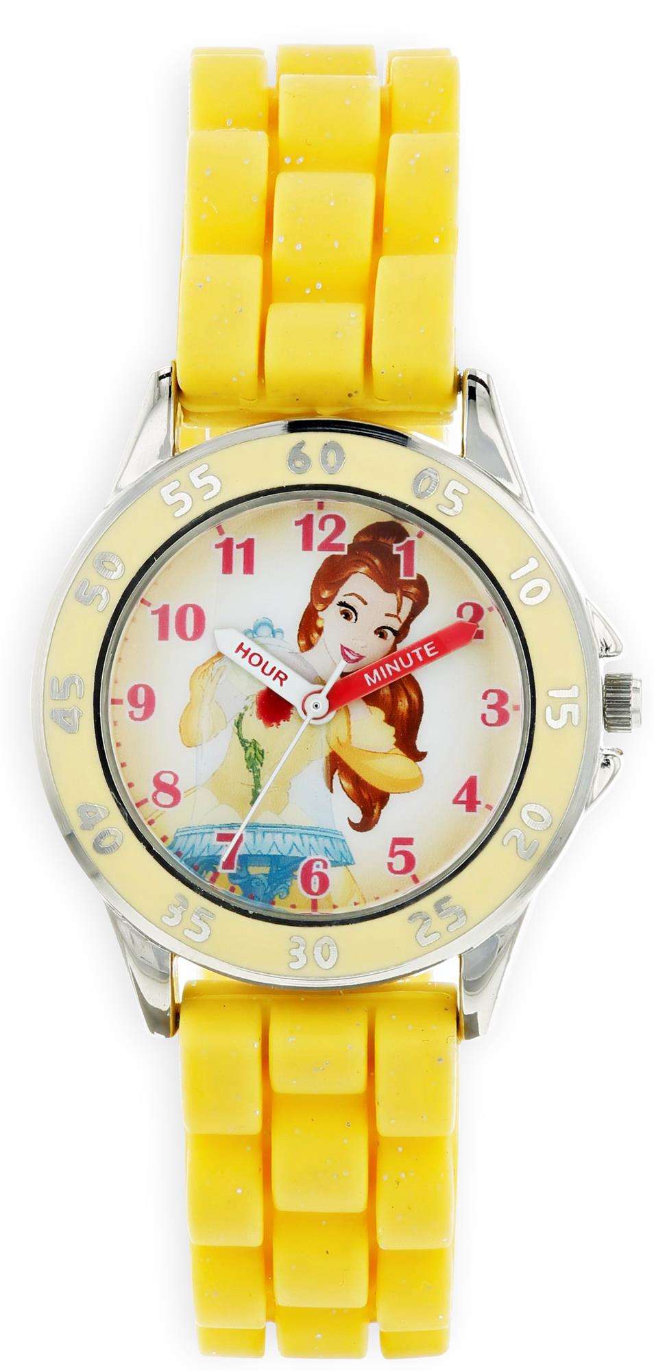 Disney Princess Belle Quartz Yellow Rubber White Dial Girls Watch - Image 3