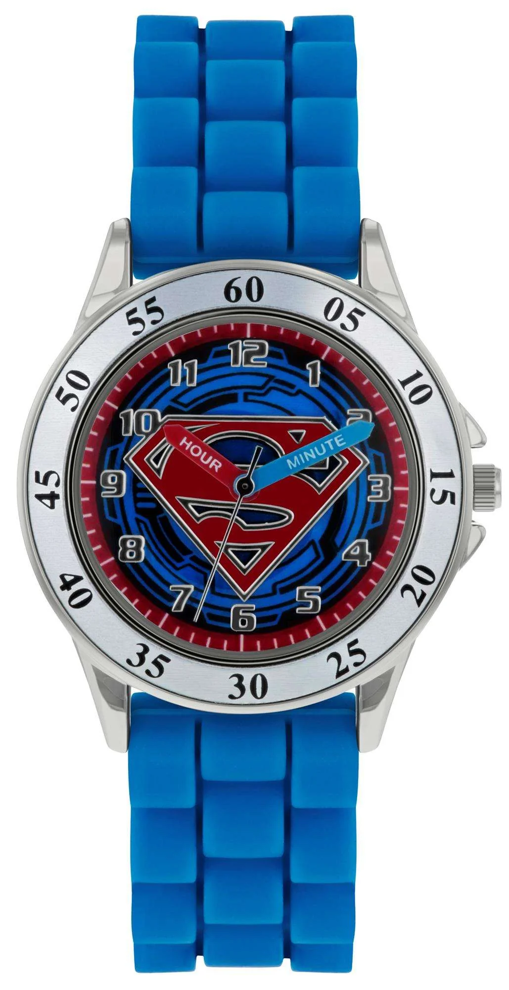 Disney Superman Quartz Blue Rubber Strap Time Teacher Boys Watch SUP9227 - Image 3