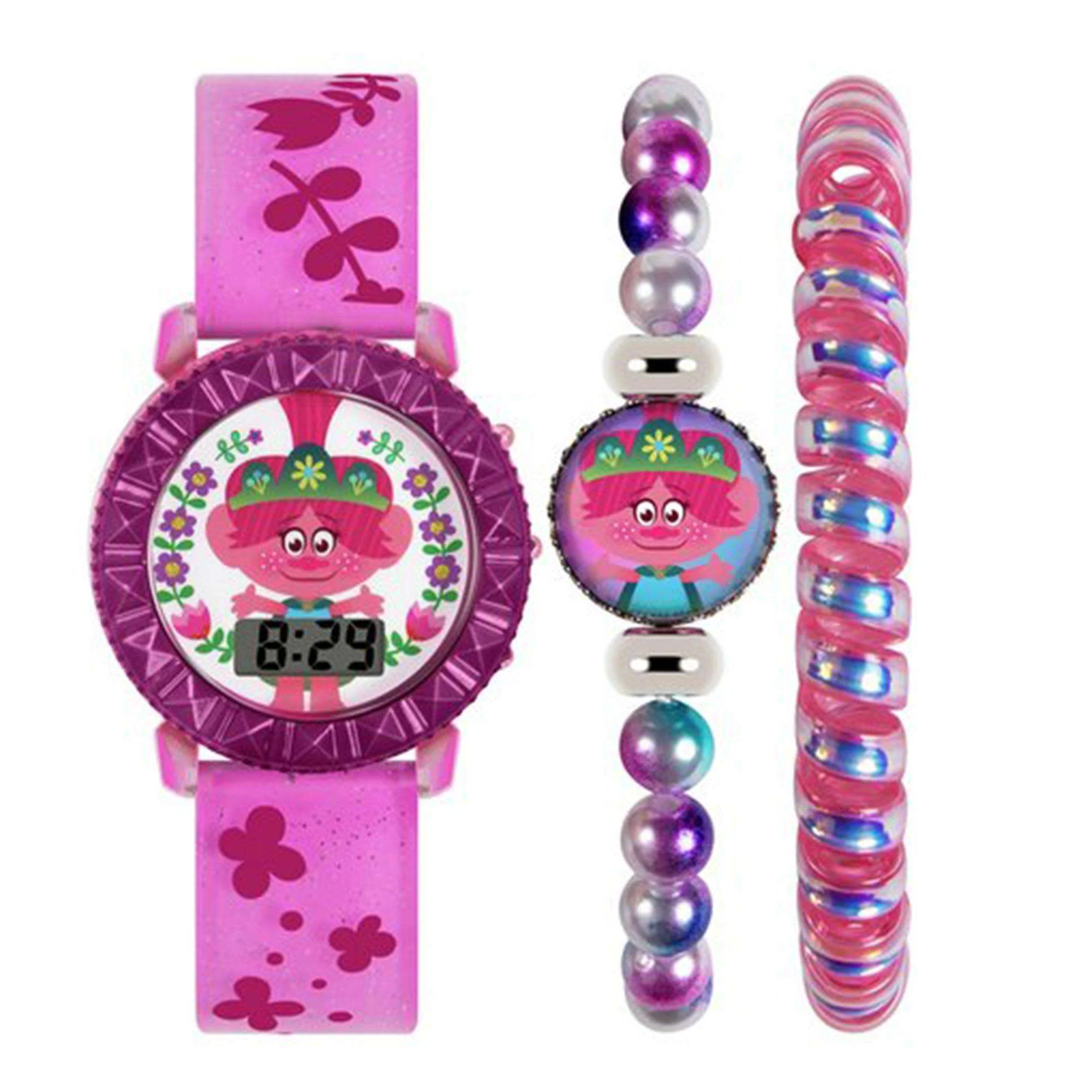 Disney Trolls Quartz White Dial Pink Plastic Strap Kids Watch TRT40021ARG - Image 2