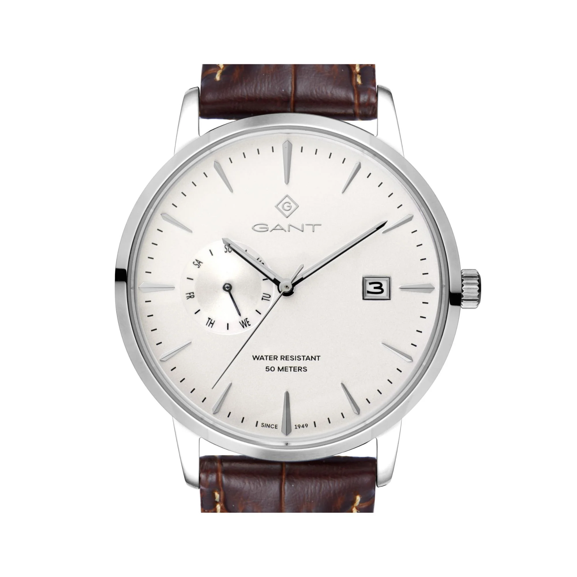 Gant East Hill Quartz White Chronograph Brown Leather Bracelet White Dial Men’s Watch G165002 - Image 2