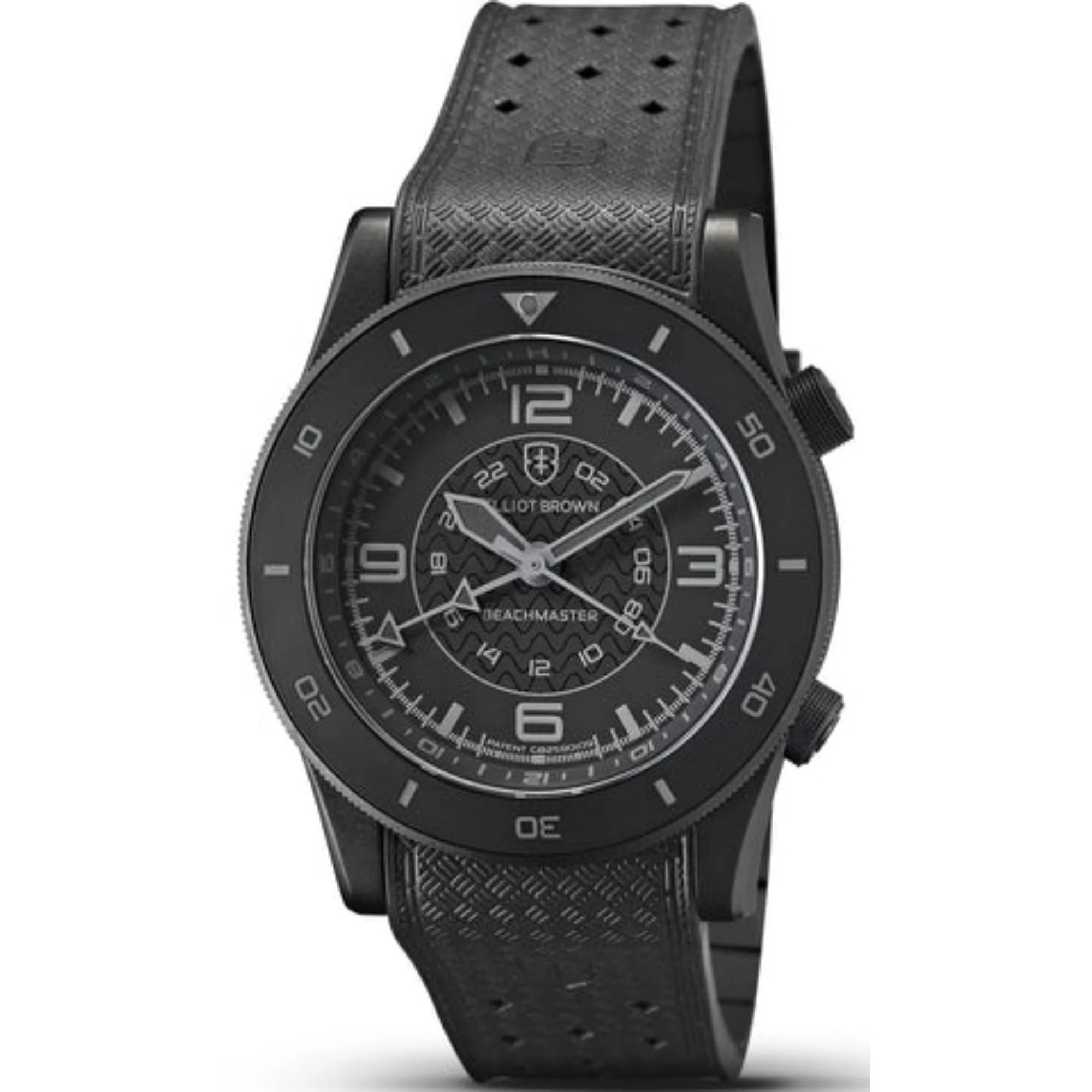 Elliot Brown Beachmaster Blackout Black Dial Rubber Strap Men's Watch 0H0-621-R51G - Image 6