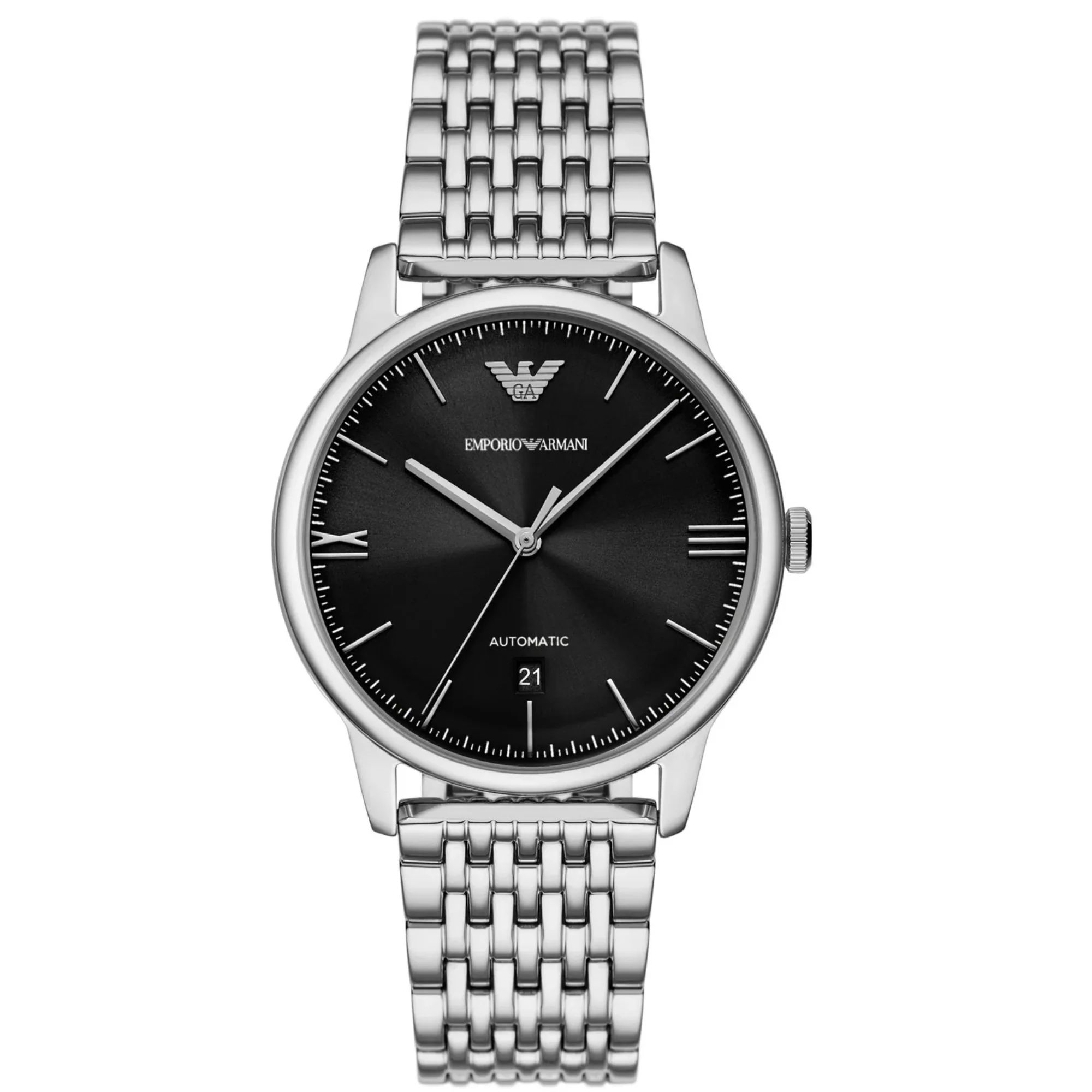 Emporio Armani Automatic Black Dial Steel Strap Men's Watch AR60081