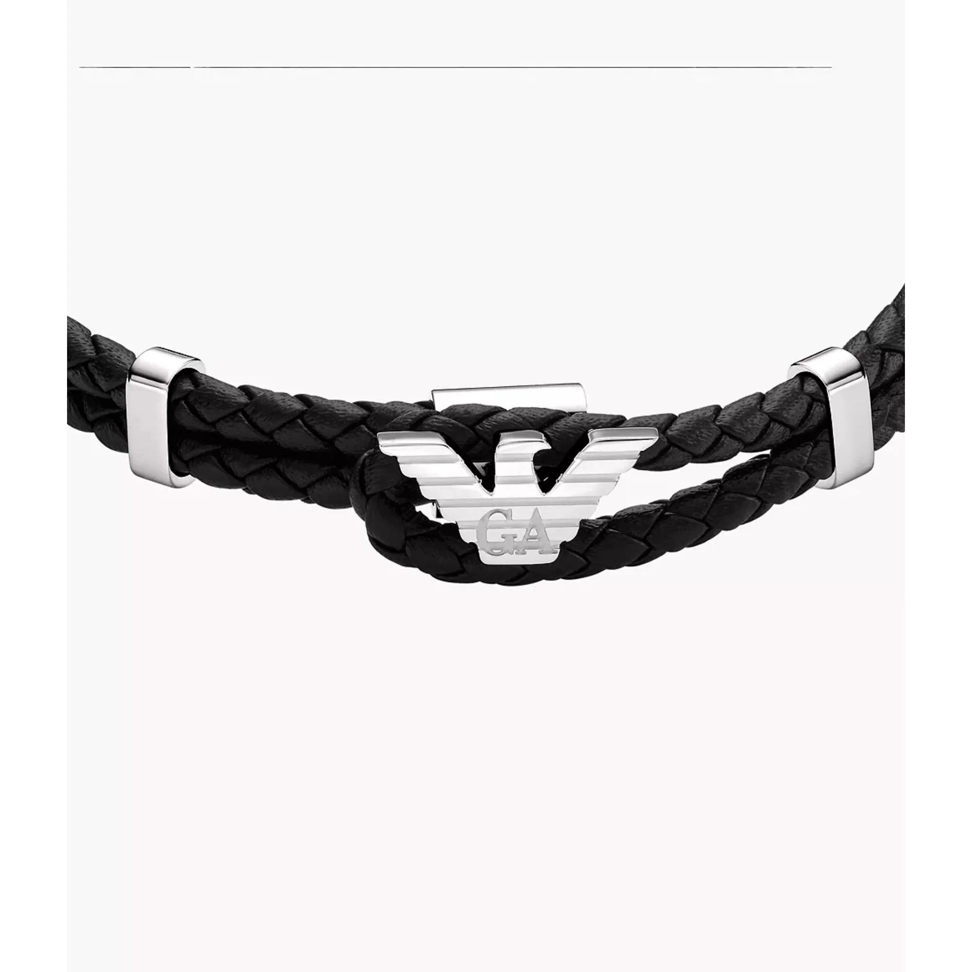 Emporio Armani Black Leather ID Men's Bracelet EGS3237040 - Image 9