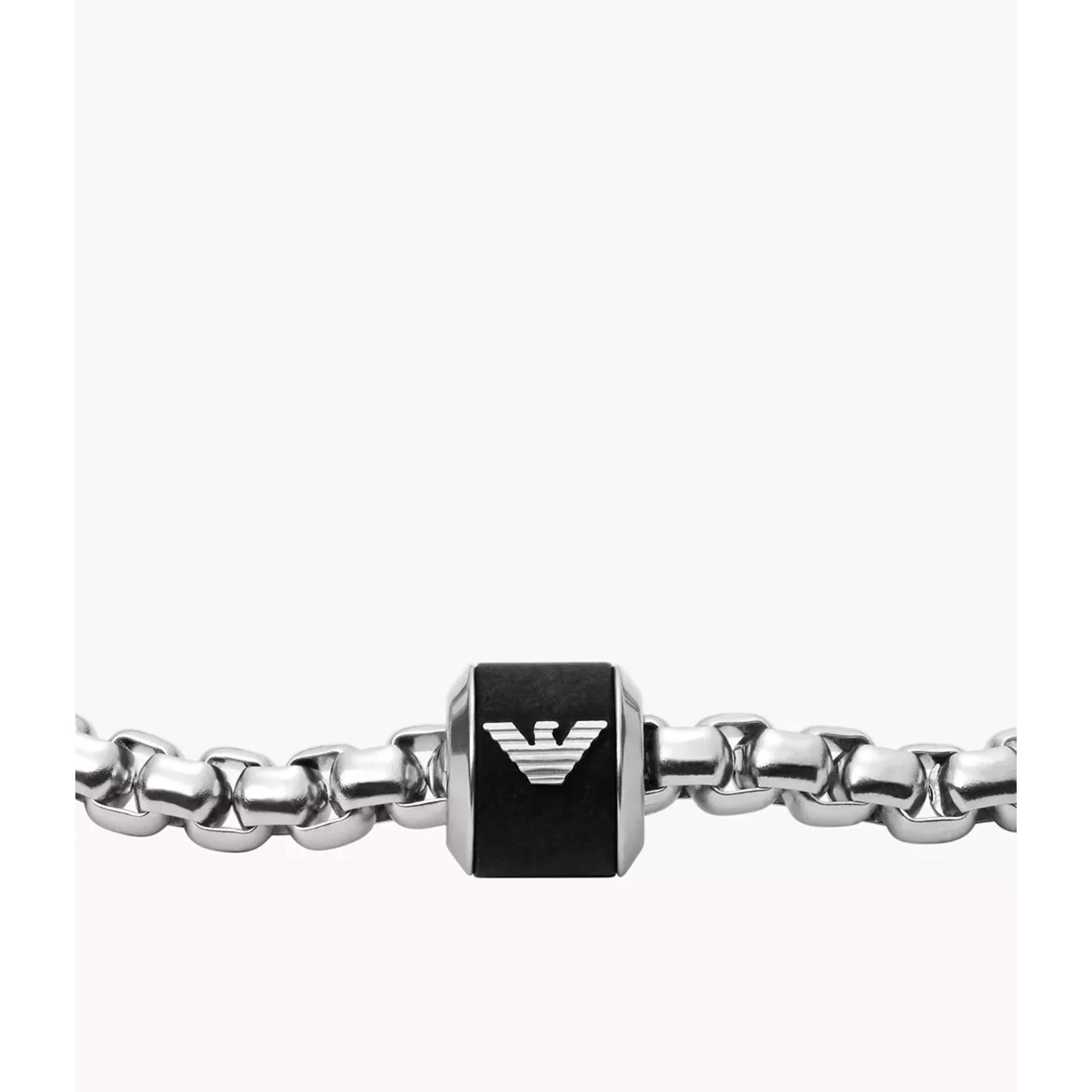 Emporio Armani Black Marble with Polished Metal Accents Chain Bracelet EGS2911040 - Image 2