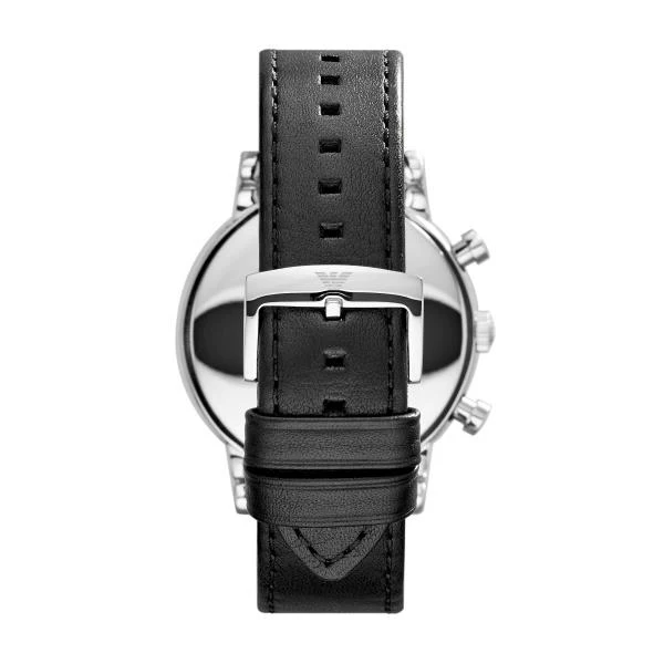 Emporio Armani Chronograph Quartz Black Dial Leather Strap Men's Watch AR1828 - Image 2