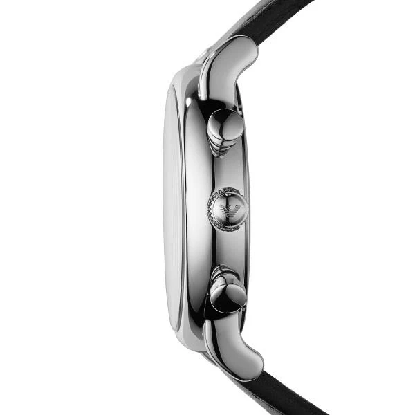Emporio Armani Chronograph Quartz Black Dial Leather Strap Men's Watch AR1828 - Image 3