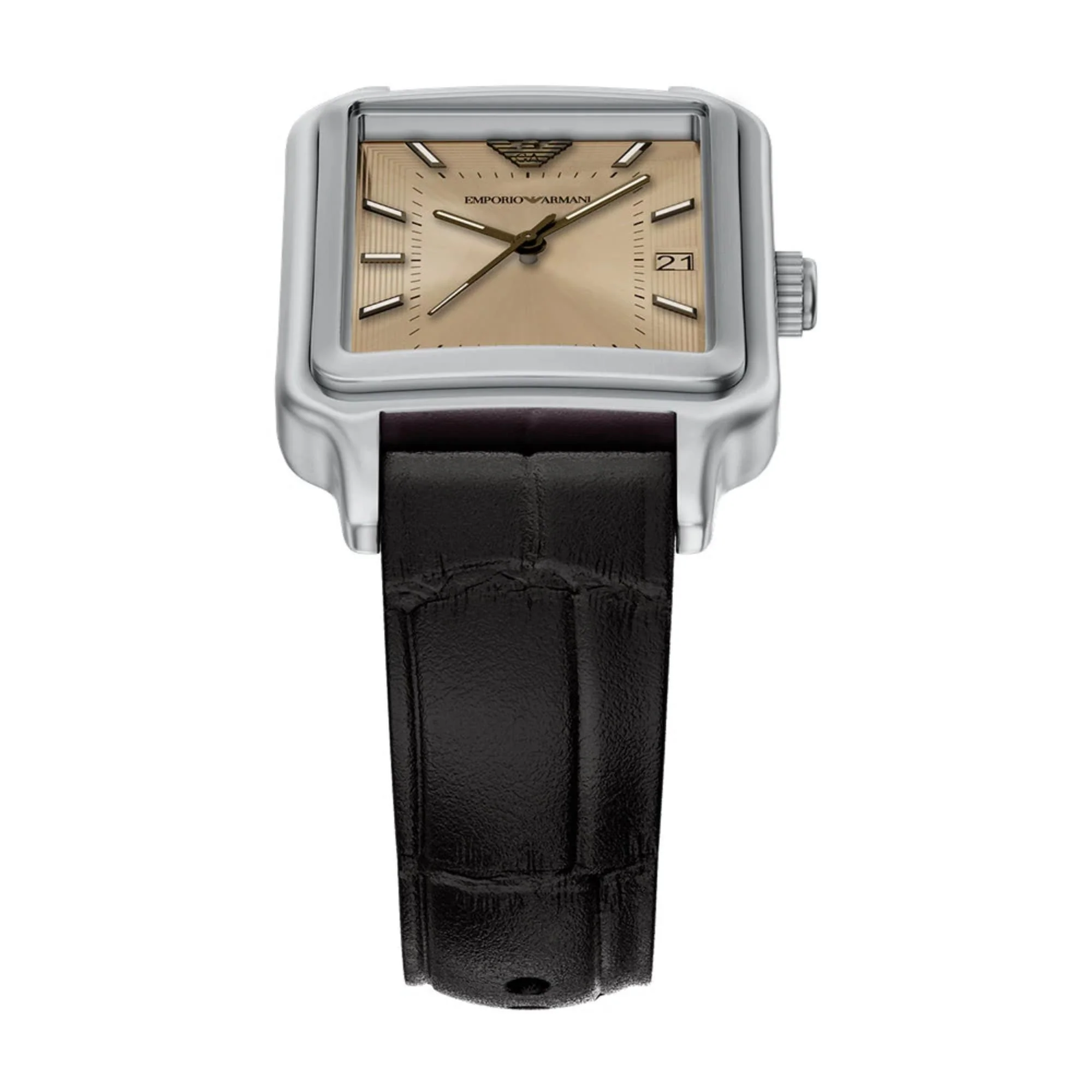 Emporio Armani Diego Beige Dial Leather Strap Men's Watch AR11756 - Image 5