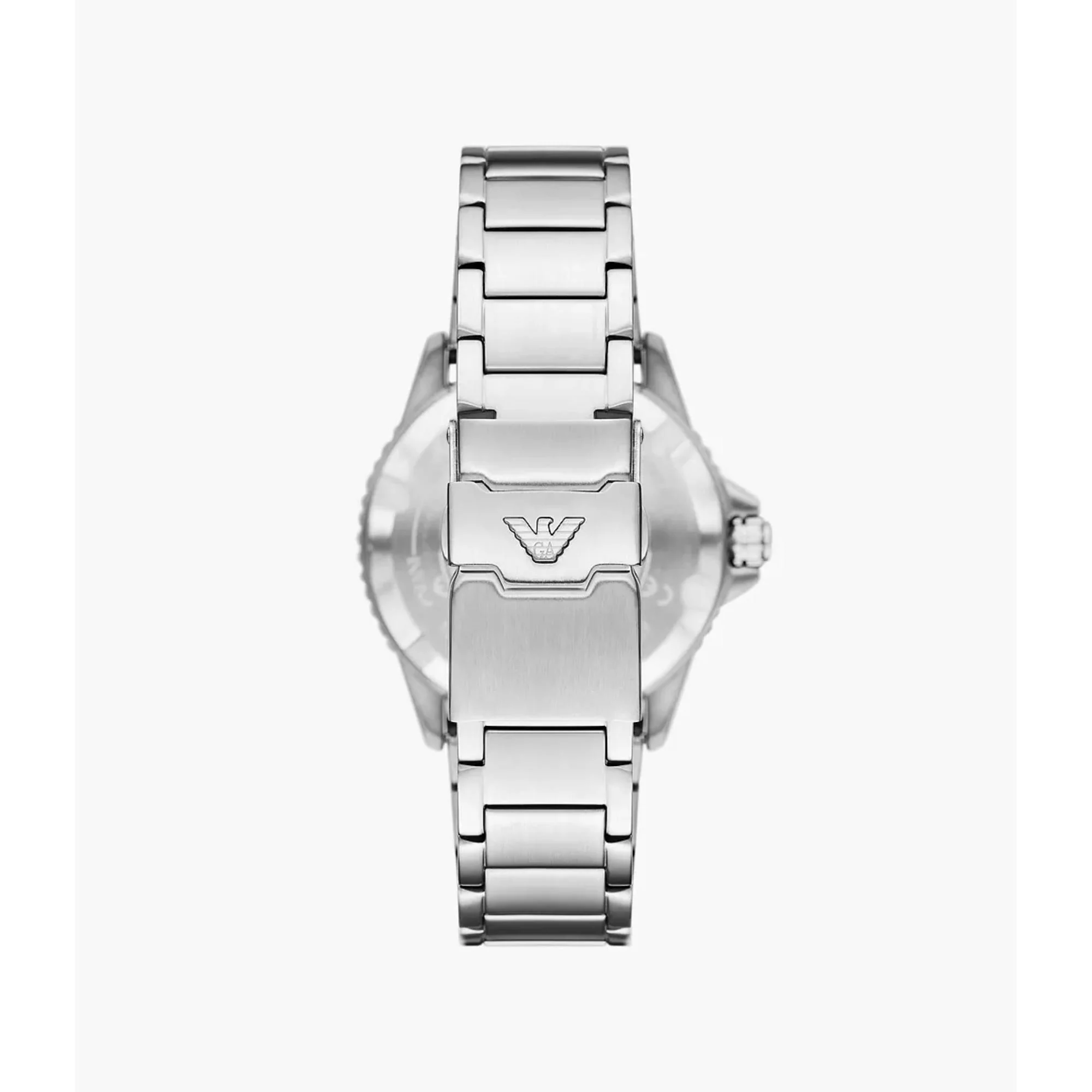 Emporio Armani Diver World Explorer Solar Blue Dial Steel Strap Men's Watch AR11697 - Image 2