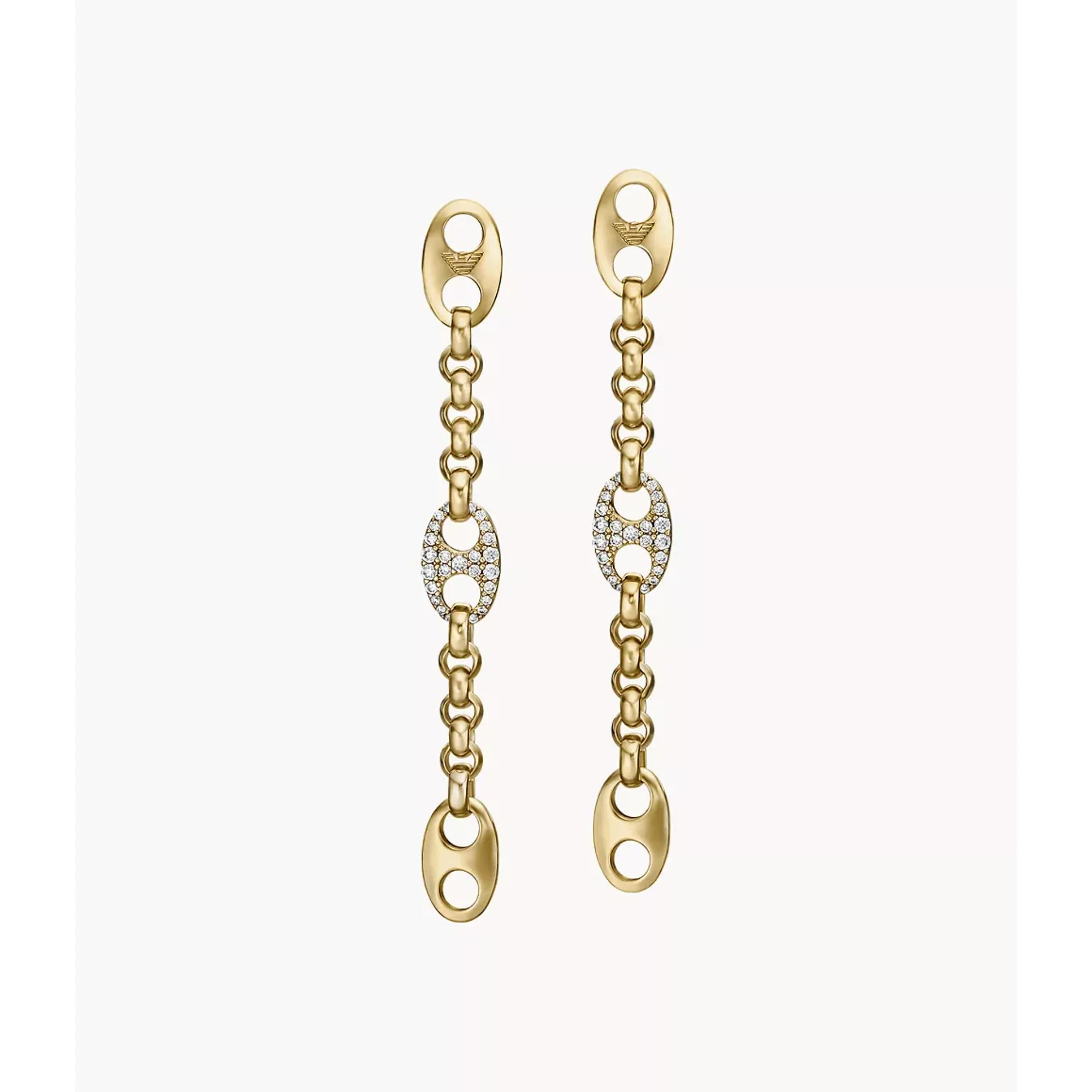 Emporio Armani Gold-Tone Brass Drop Women's Earrings EGS3272710 - Image 3