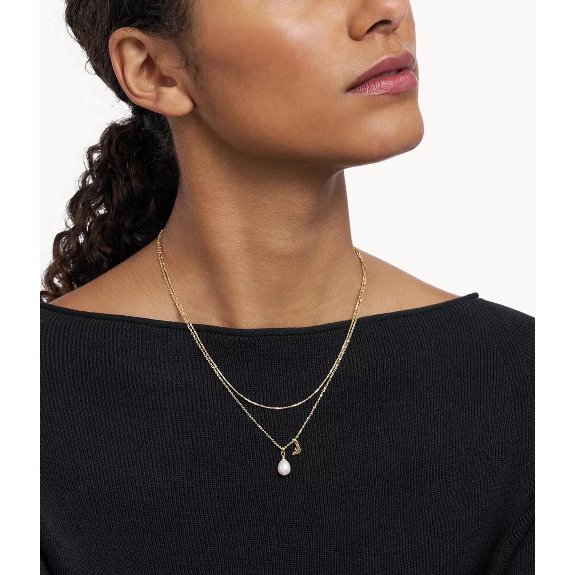 Emporio Armani Gold-Tone Brass Pendant Women's Necklace EGS3273710 - Image 2