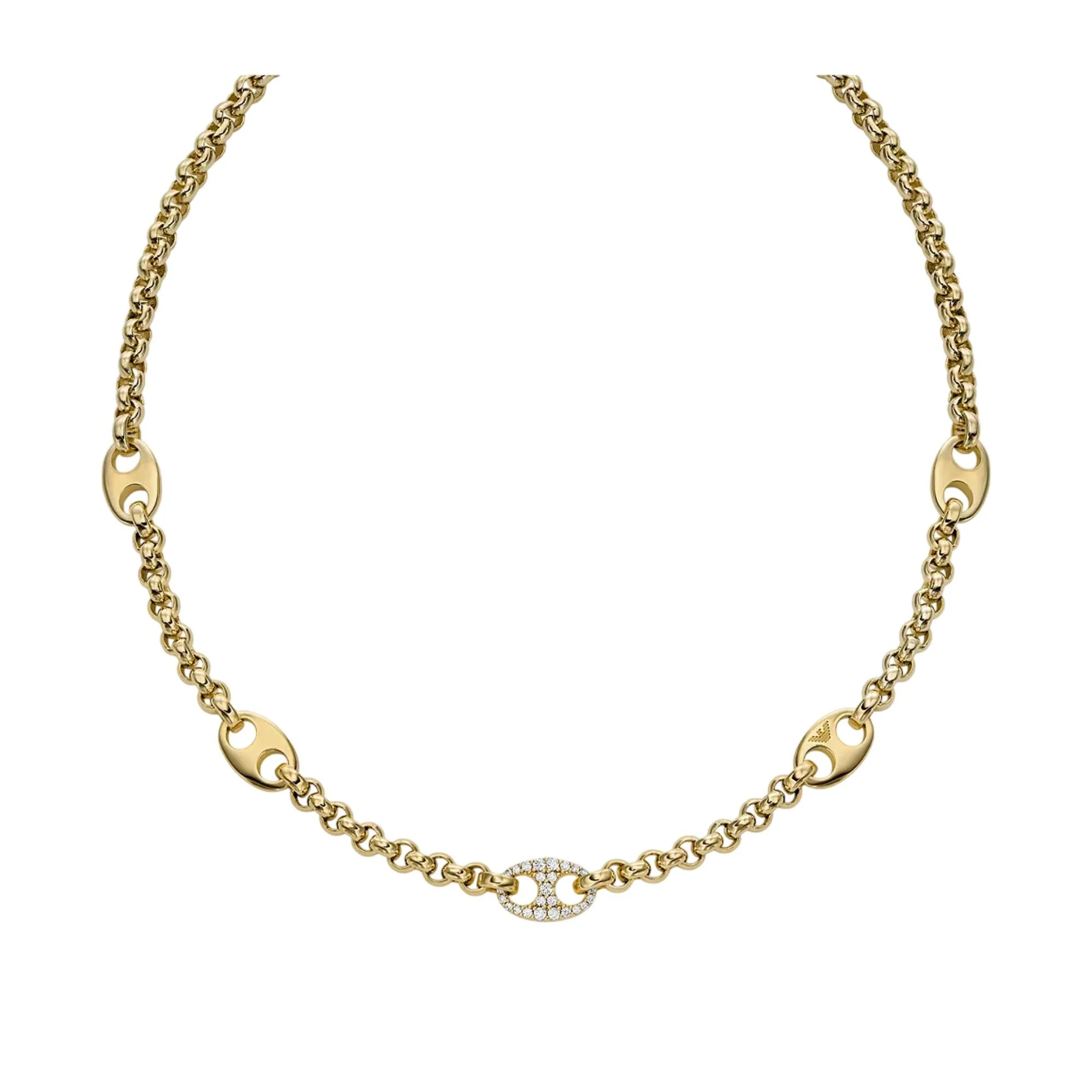 Emporio Armani Gold-Tone Brass Station Women's Necklace EGS3269710 - Image 5