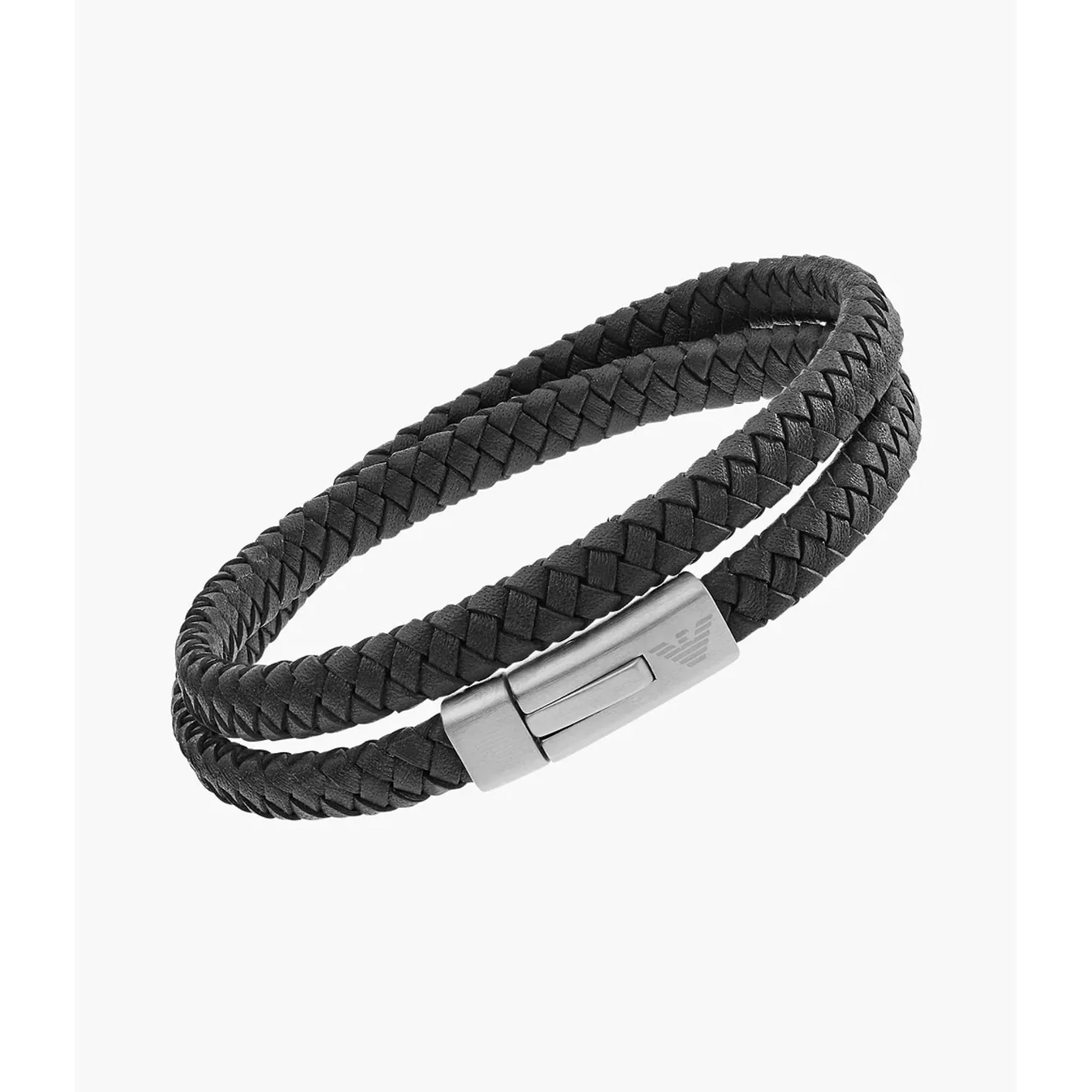 Emporio Armani Textured Leather and Steel Accents Men's Bracelet EGS2176040 - Image 5