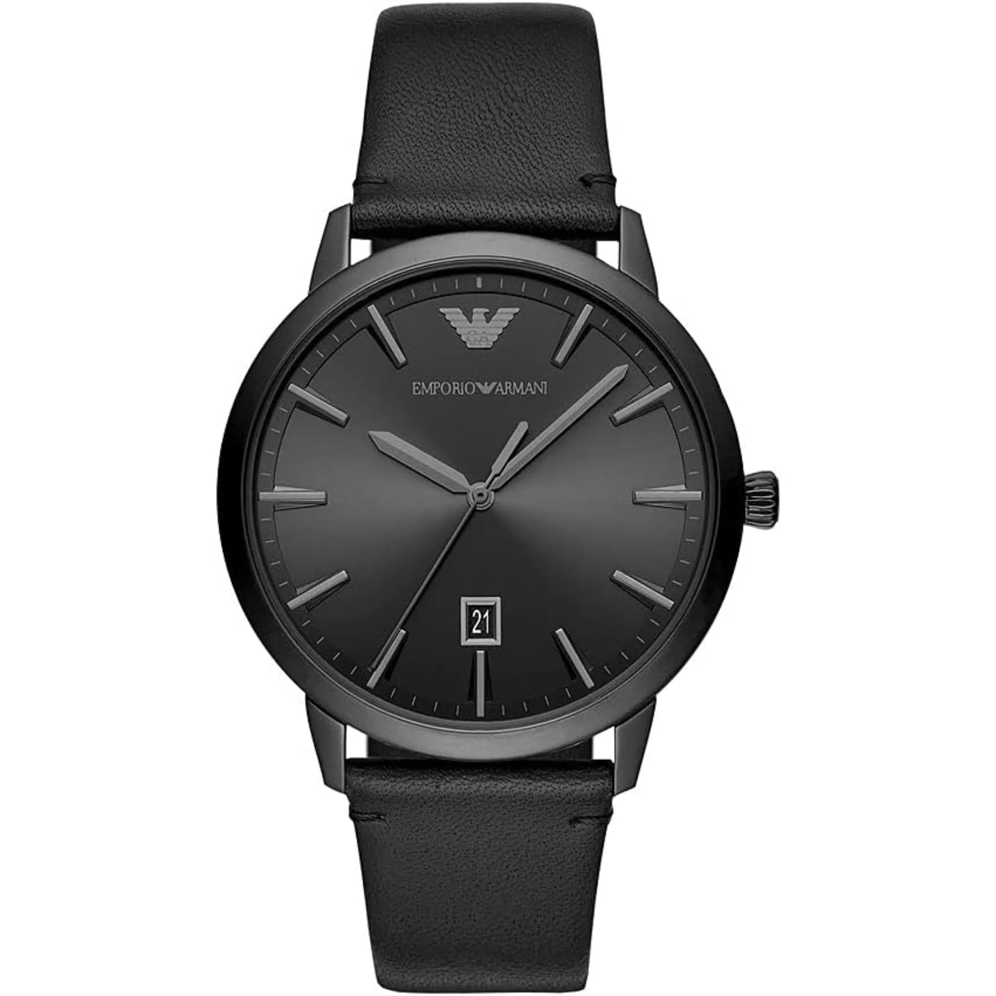 Emporio Armani Quartz Black Dial Black Leather Strap Men’s Watch AR11278 - Image 6