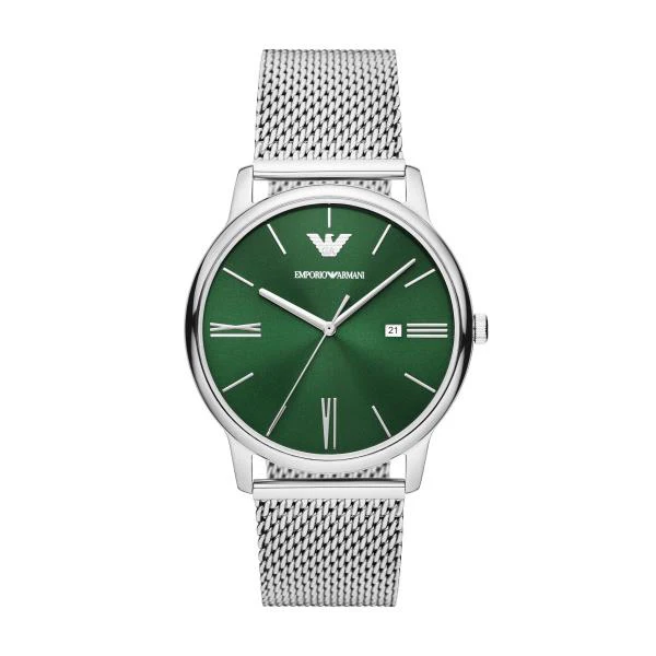 Emporio Armani Quartz Green Dial Steel Mesh Strap Men’s Watch AR11578 - Image 5