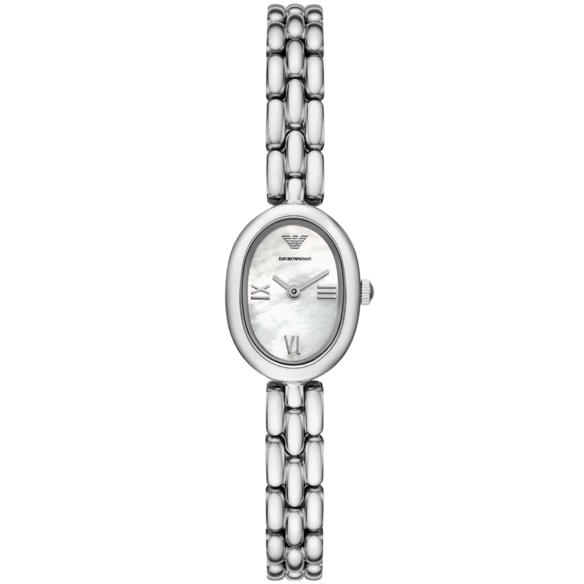 Emporio Armani Quartz White Mother of Pearl Dial Steel Strap Women's Watch AR11720