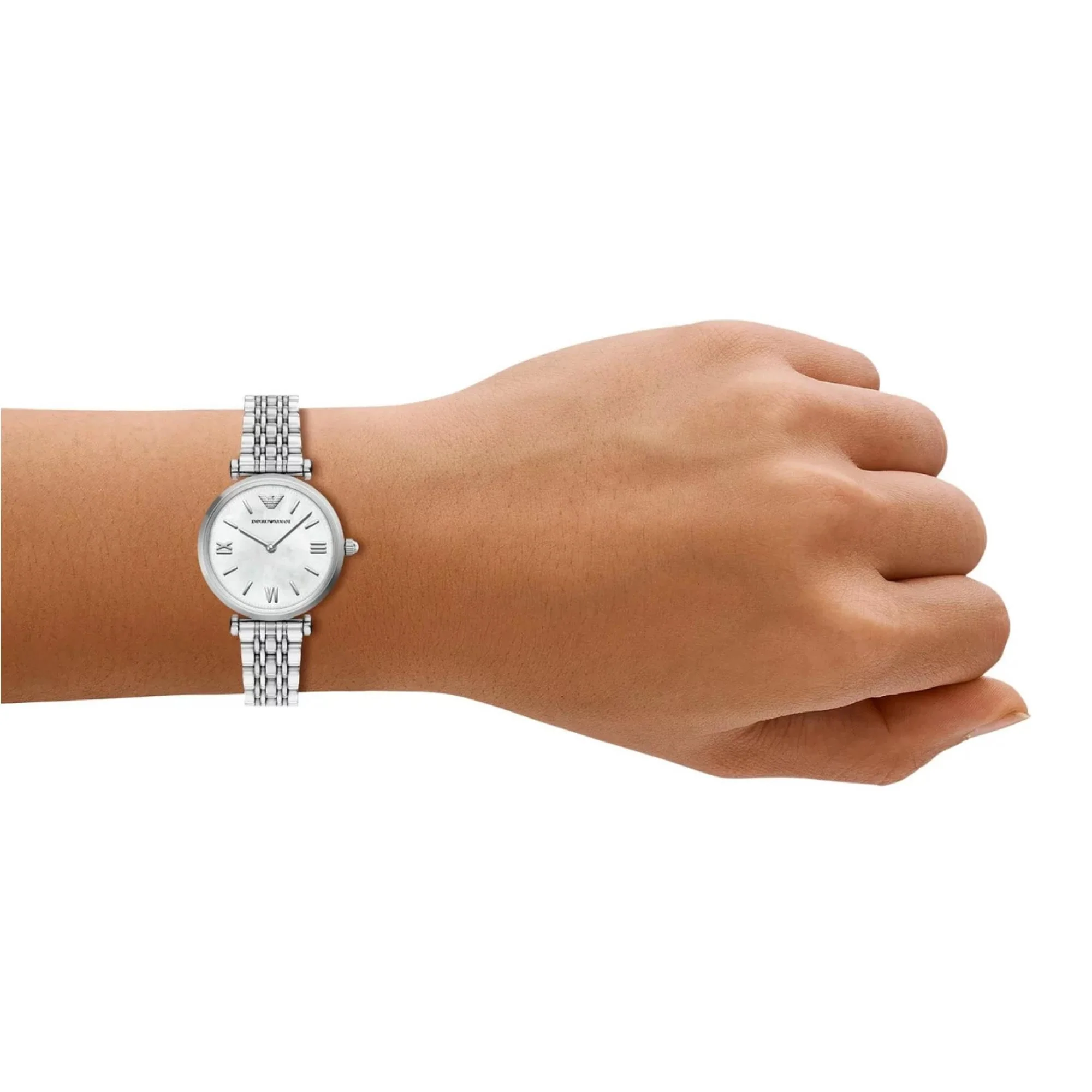 Emporio Armani Quartz White Mother of Pearl Dial Steel Strap Women's Watch AR11768 - Image 2