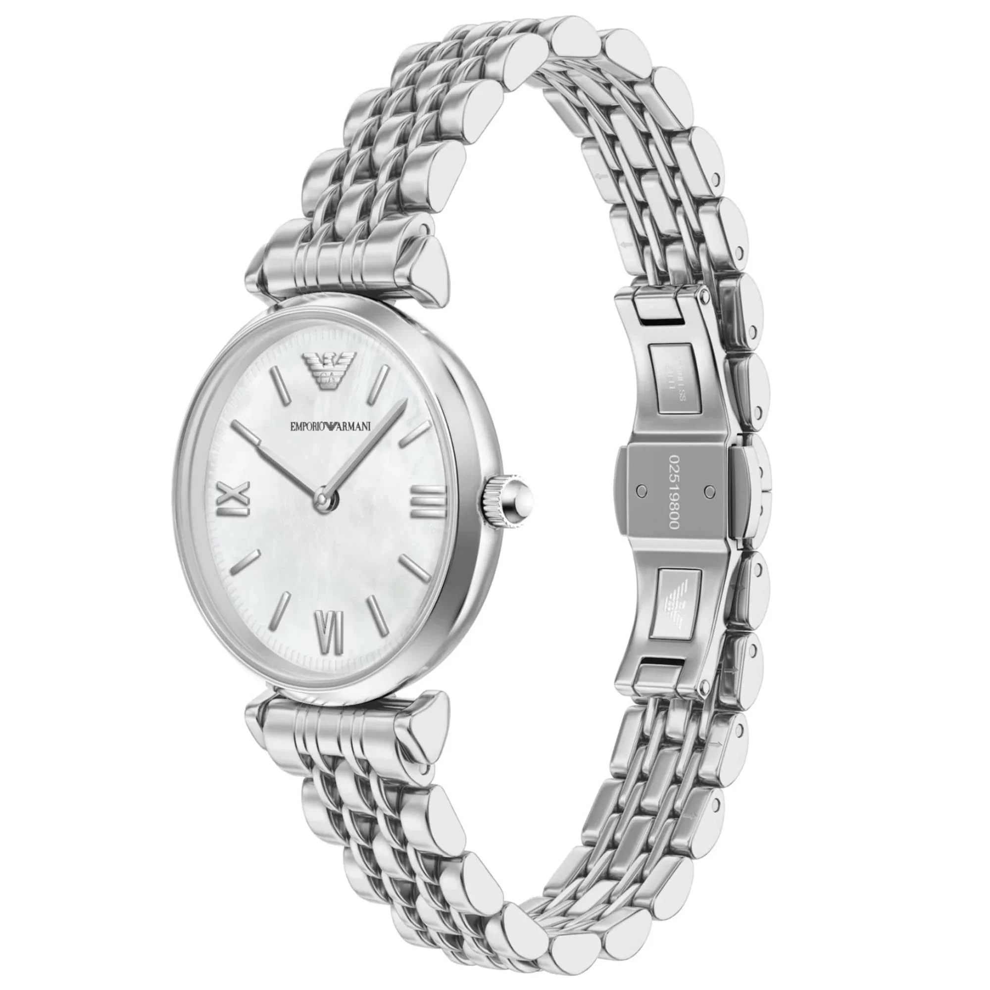 Emporio Armani Quartz White Mother of Pearl Dial Steel Strap Women's Watch AR11768 - Image 6