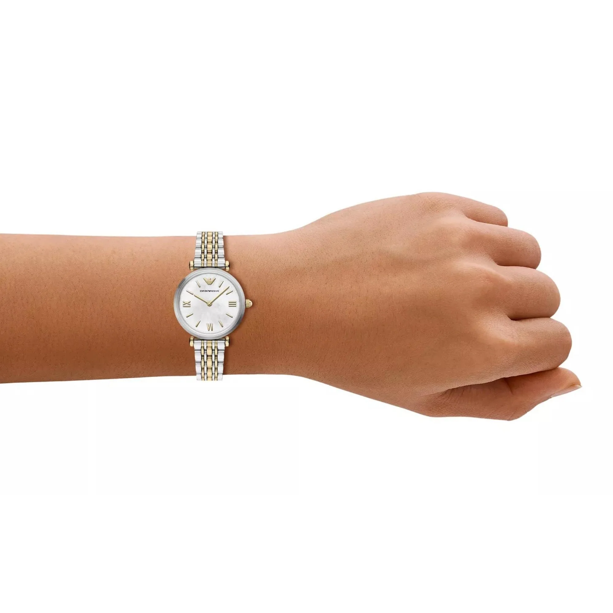 Emporio Armani Quartz White Mother of Pearl Dial Steel Strap Women's Watch AR11769 - Image 2