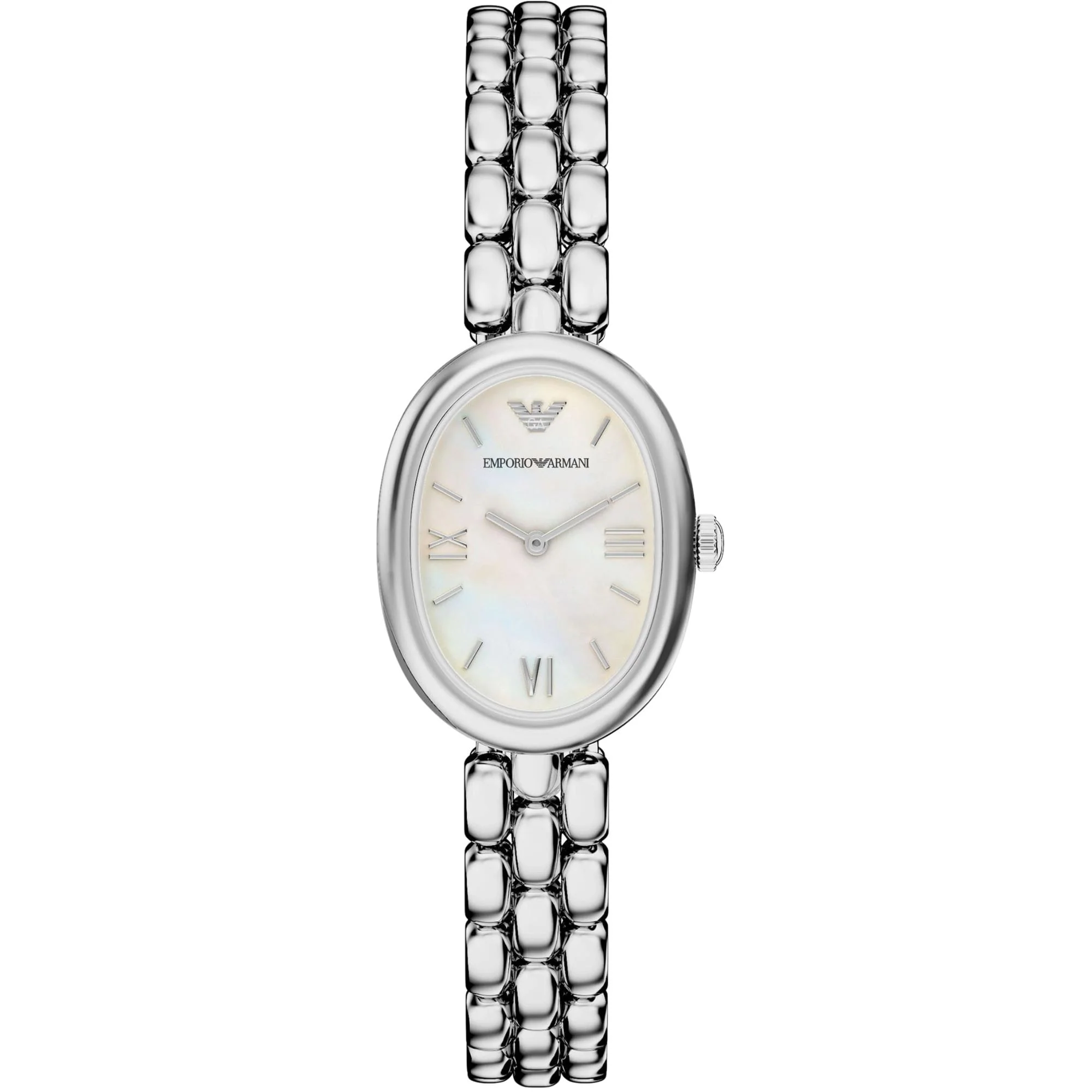 Emporio Armani Quartz White Mother of Pearl Dial Steel Strap Women's Watch AR11776