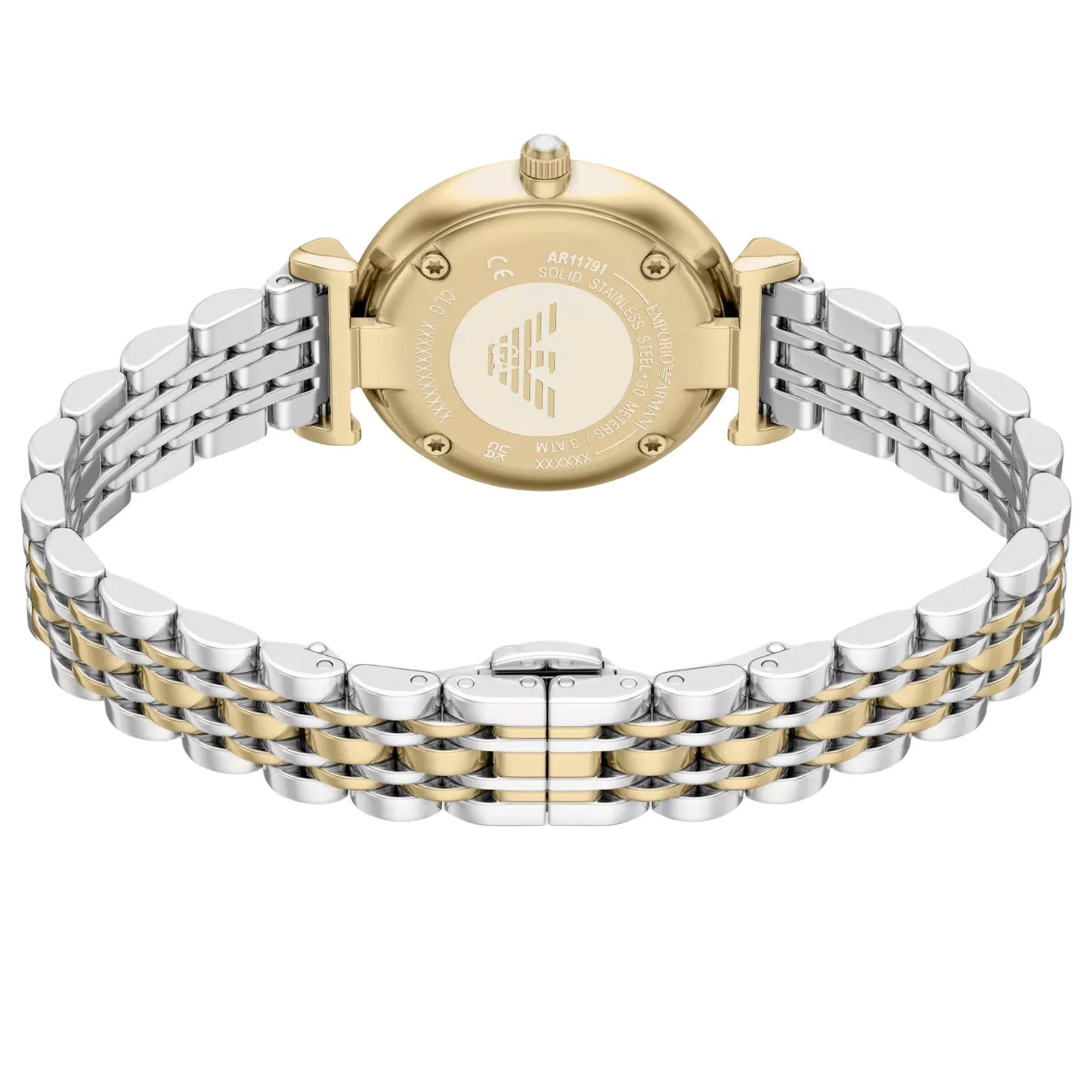 Emporio Armani Quartz White Mother of Pearl Dial Steel Strap Women's Watch Set AR80086SET - Image 8