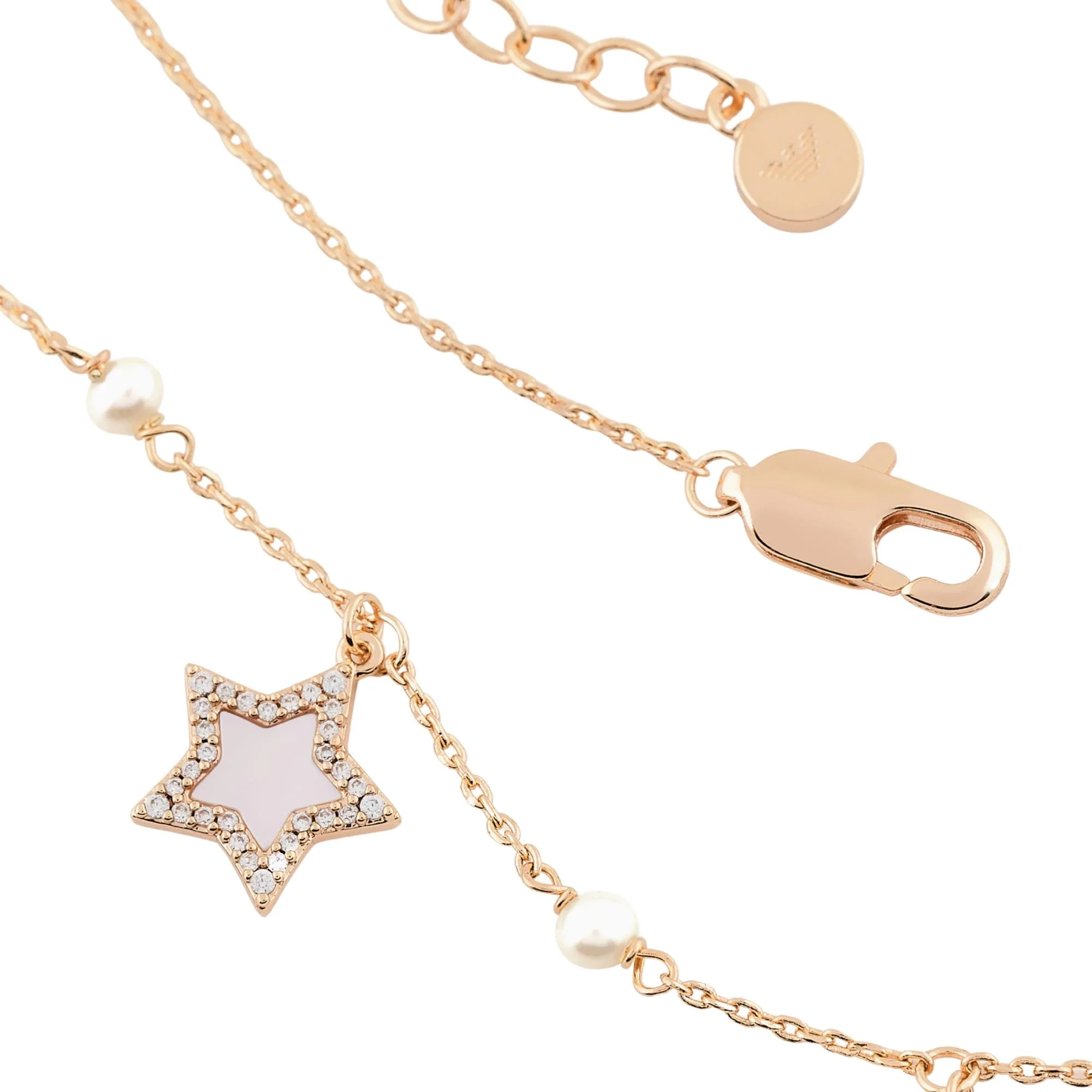 Emporio Armani Rose Gold-Tone Brass Station Women's Necklace EGS3106221 - Image 3