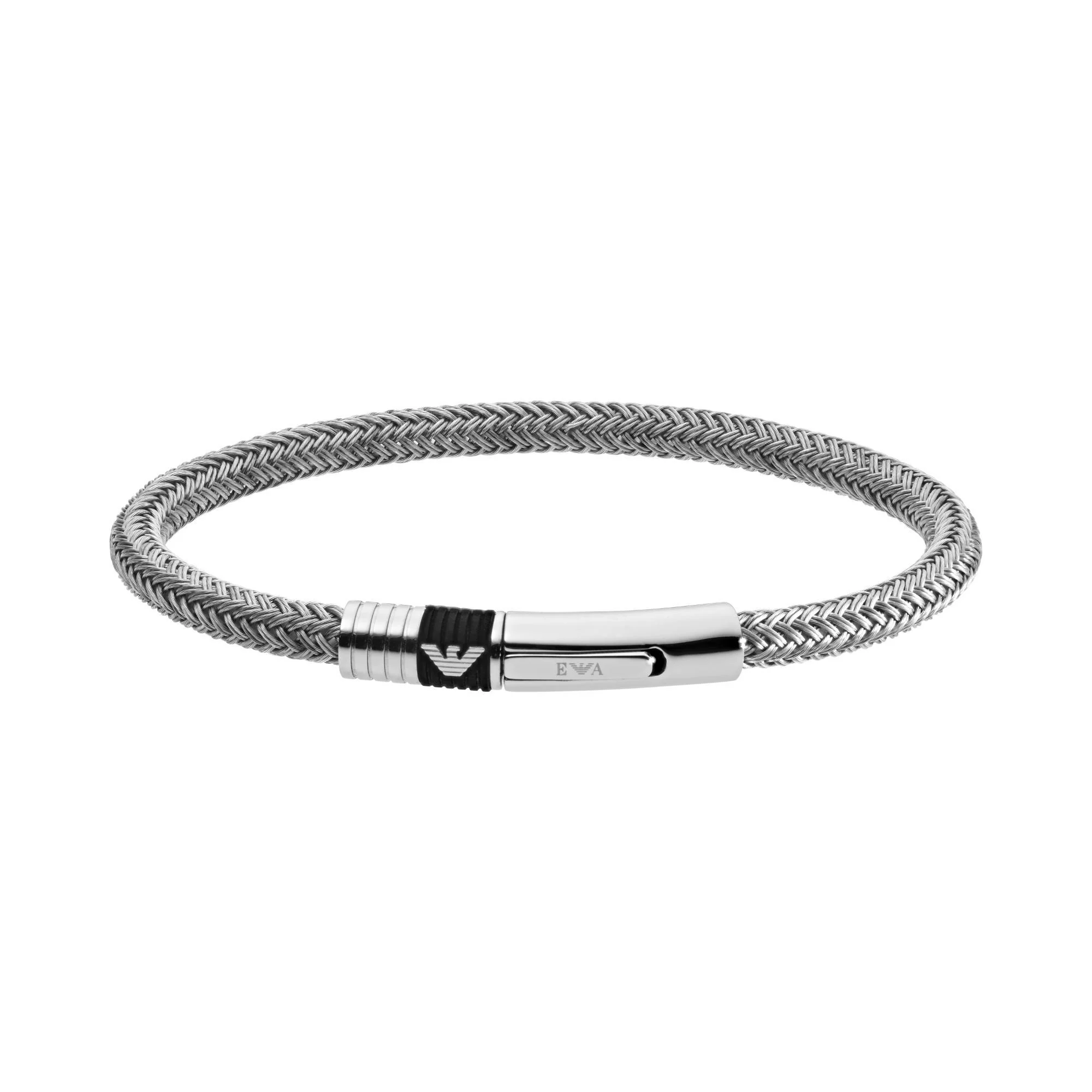 Emporio Armani Stainless Steel Black Rubber Inlay Bracelet Men’s EGS1623040 - Image 3