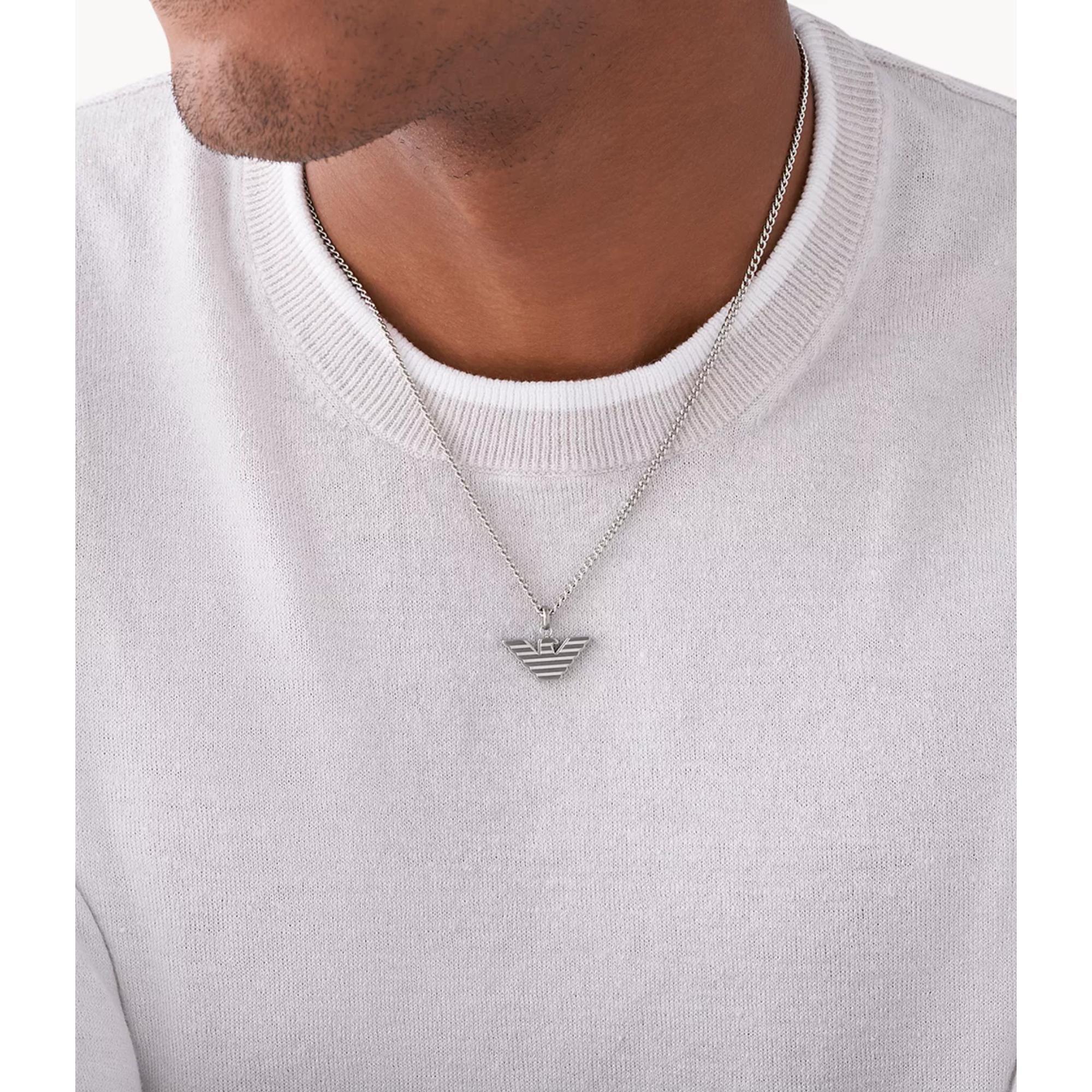 Emporio Armani Stainless Steel with Polished Finish Pendant Necklace EGS2916040 - Image 7