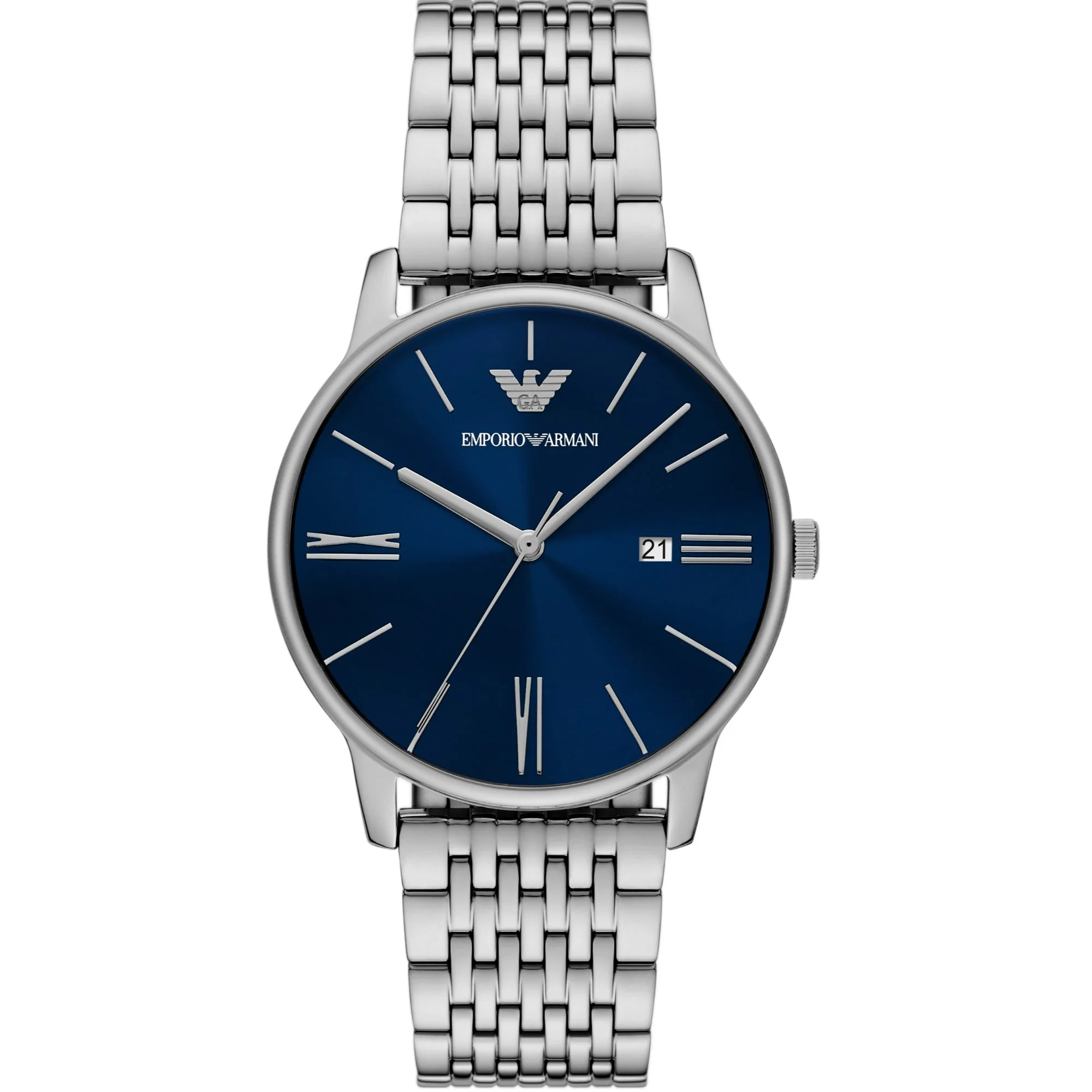 Emporio Armani Blue Dial Stainless Steel Strap Men's Watch AR11674 - Image 8