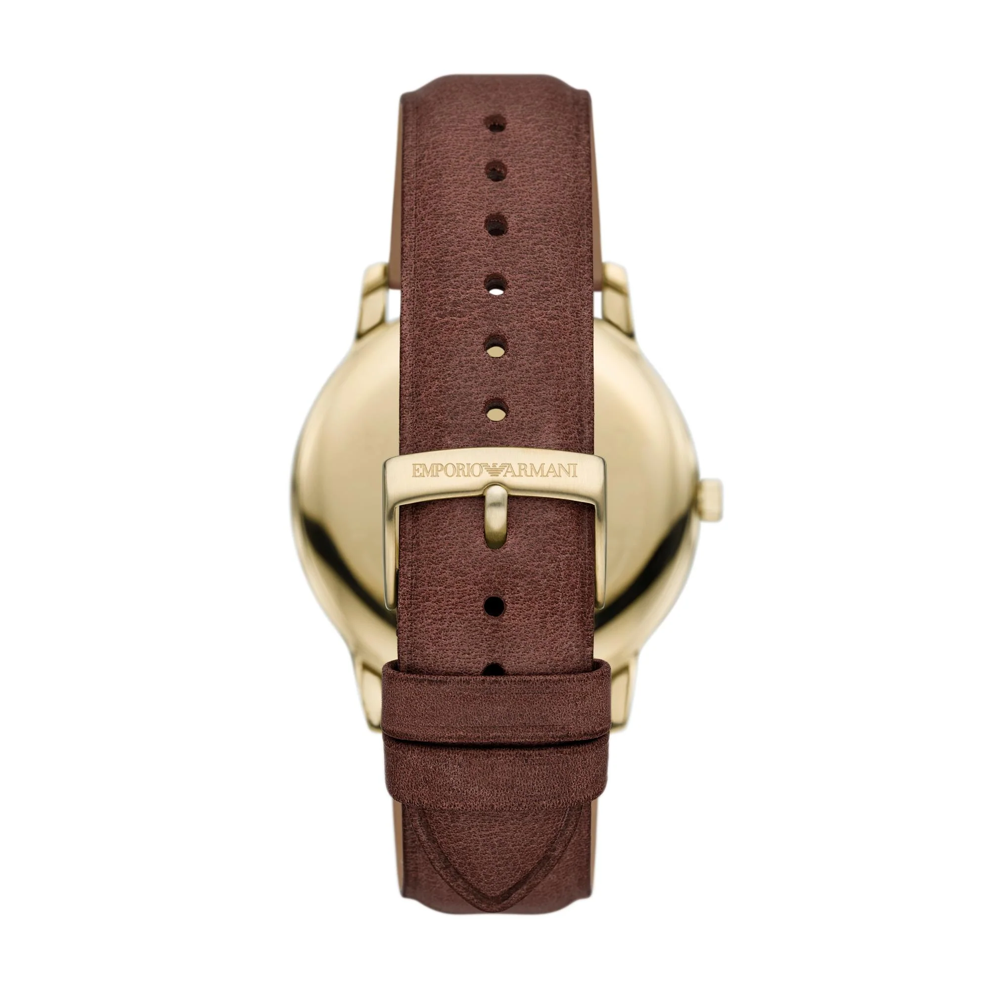 Emporio Armani Date Brown Leather Champagne Dial Men’s Watch AR11610 - Image 2