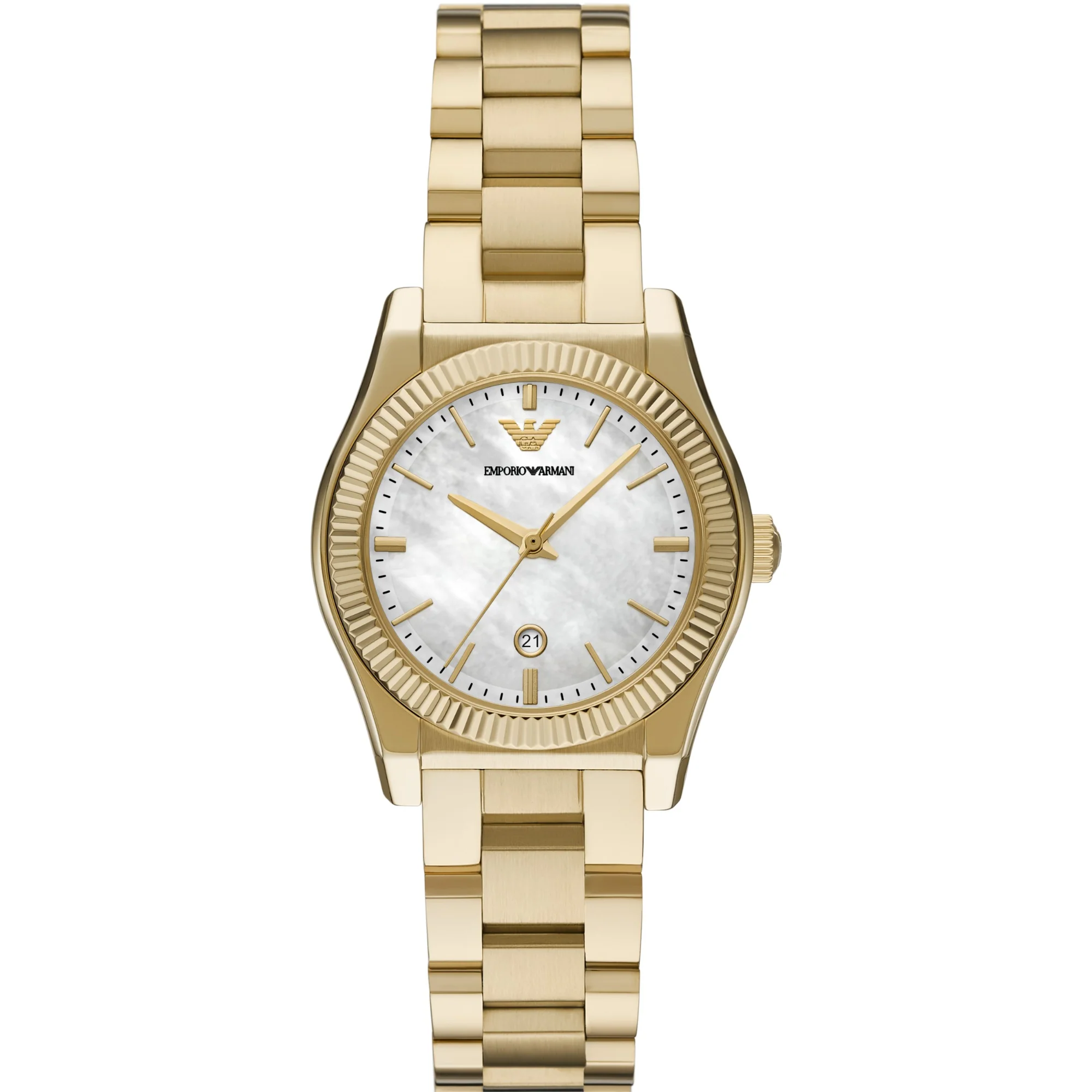 Emporio Armani Mother Of Pearl Dial Gold-Tone Stainless Steel Ladies Watch AR11657