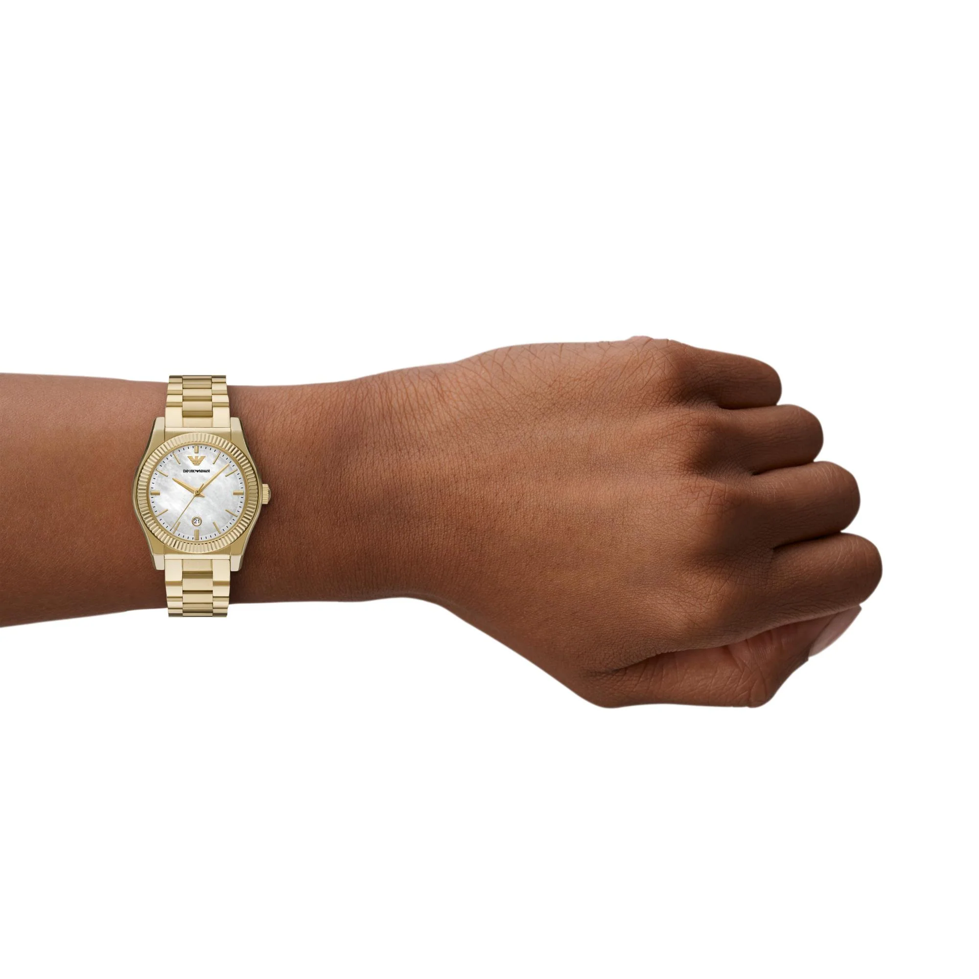 Emporio Armani Mother Of Pearl Dial Gold-Tone Stainless Steel Ladies Watch AR11657 - Image 12