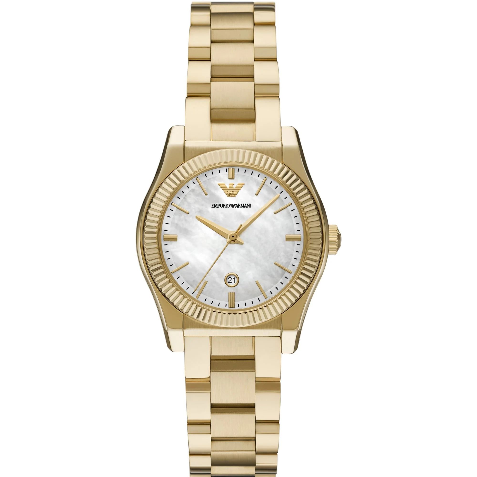 Emporio Armani Mother Of Pearl Dial Gold-Tone Stainless Steel Ladies Watch AR11657 - Image 8