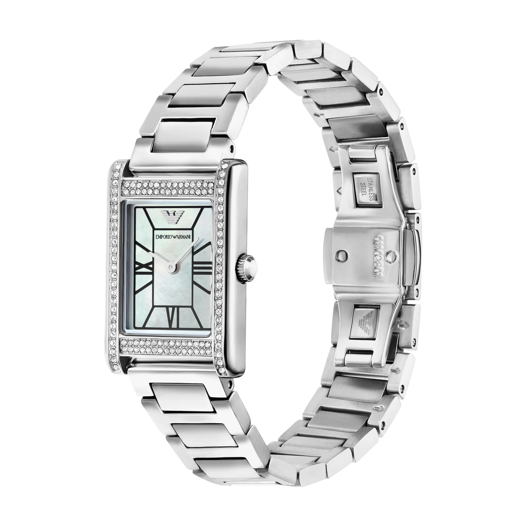 Emporio Armani Two-Hand Mother Of Pearl Dial Stainless Steel Ladies Watch AR11625 - Image 3