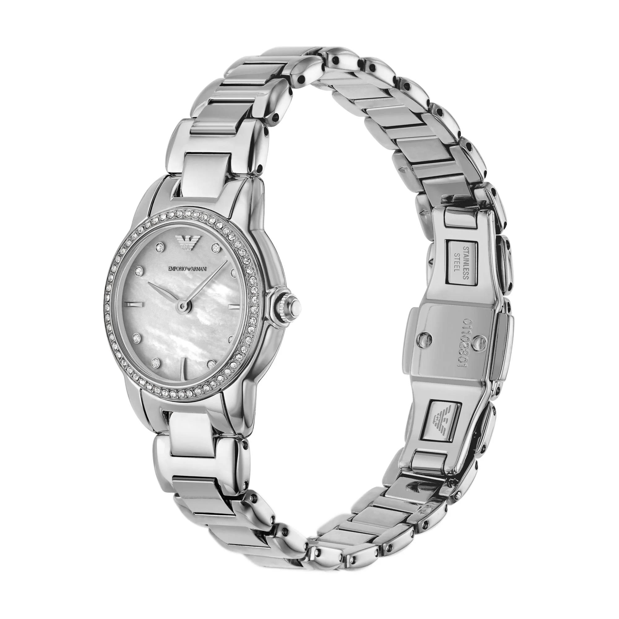 Emporio Armani Mia Mother Of Pearl Dial Stainless Steel Strap Ladies Watch AR11669 - Image 9