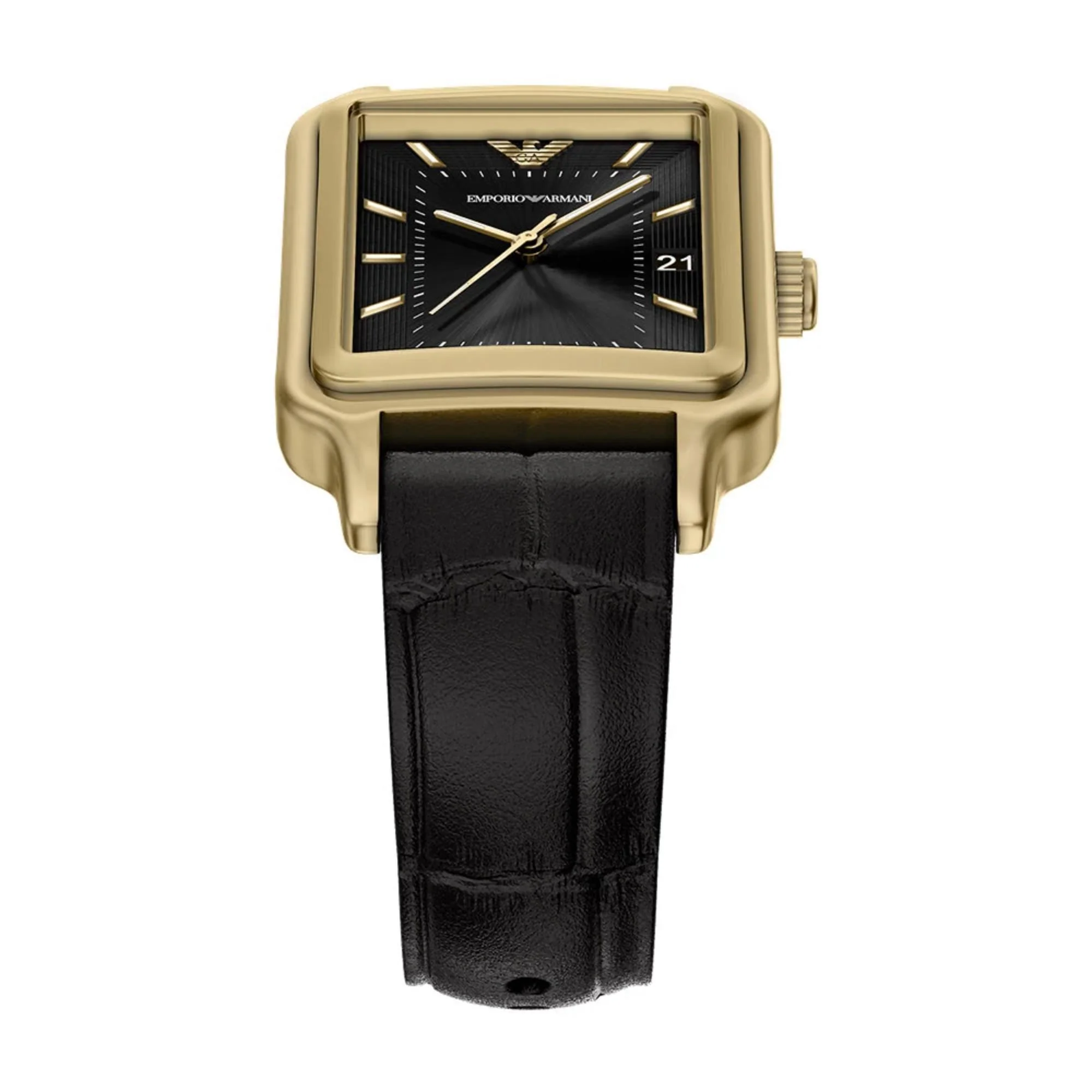 Emporio Armani Vintage Black Dial Leather Strap Women's Watch AR11757 - Image 5