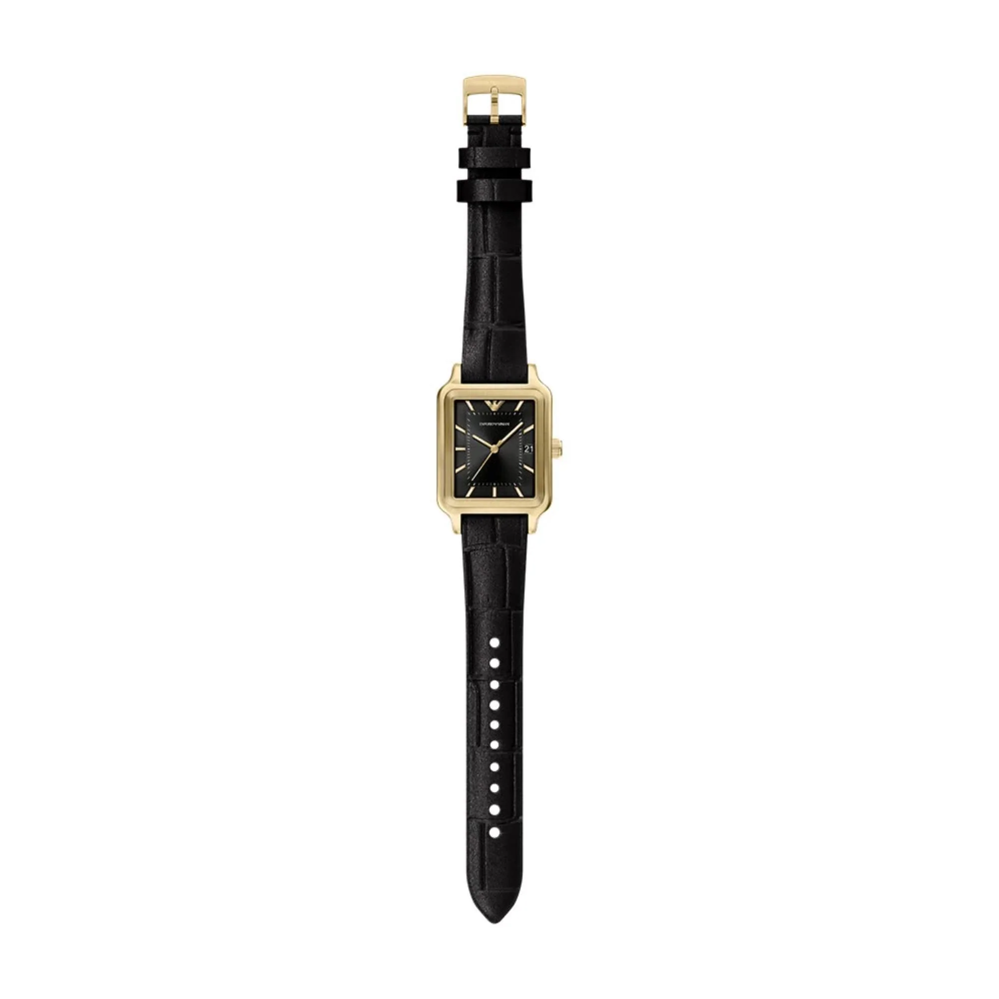 Emporio Armani Vintage Black Dial Leather Strap Women's Watch AR11757 - Image 6