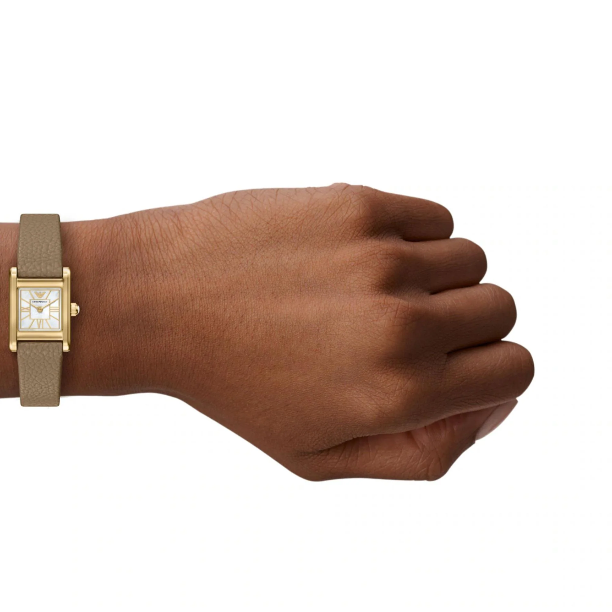 Emporio Armani White Mother of Pearl Dial Leather Strap Women's Watch AR11765 - Image 2