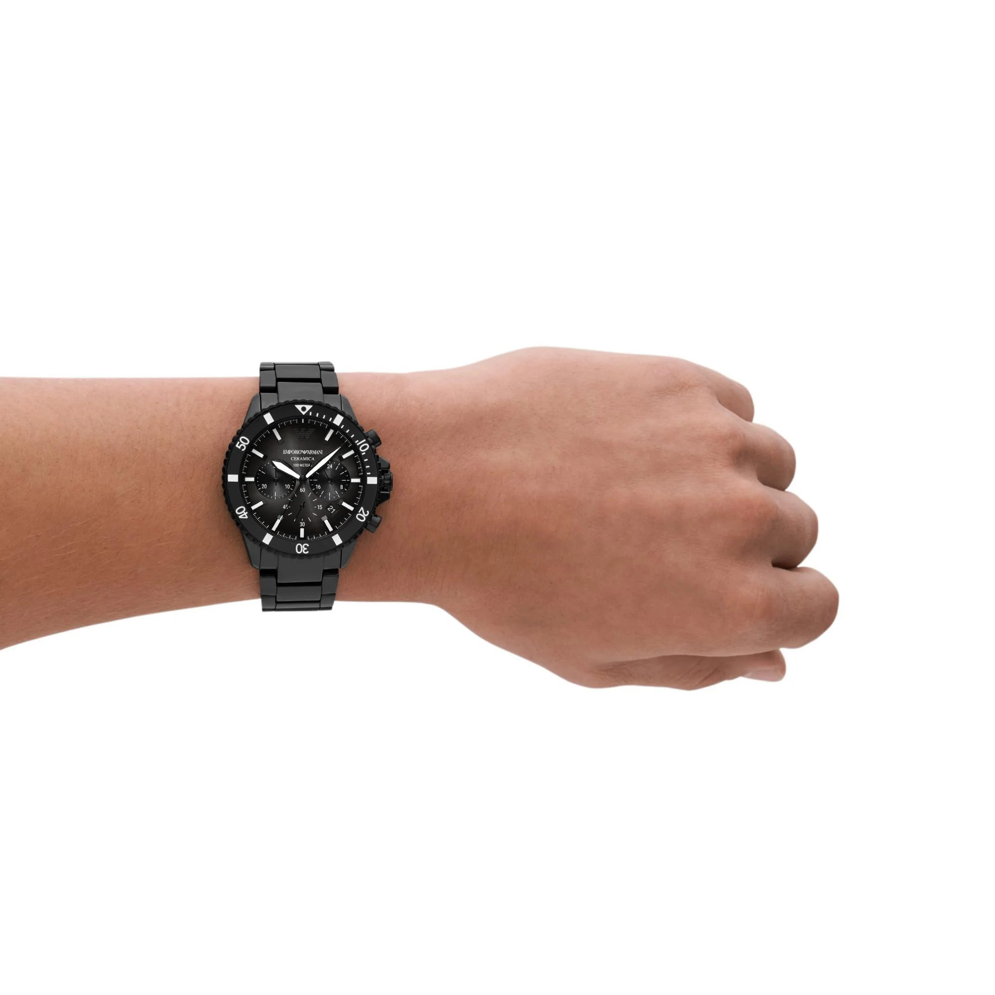 Emporio Armani World Explorer Chronograph Black Ceramic Black Dial Men's Watch AR70010 - Image 5