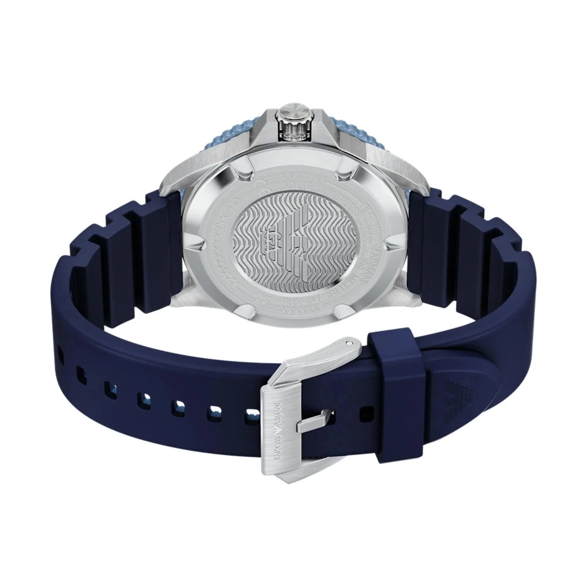 Emporio Armani World Explorer Solar Powered Blue Dial Silicone Strap Men's Watch AR11785 - Image 6