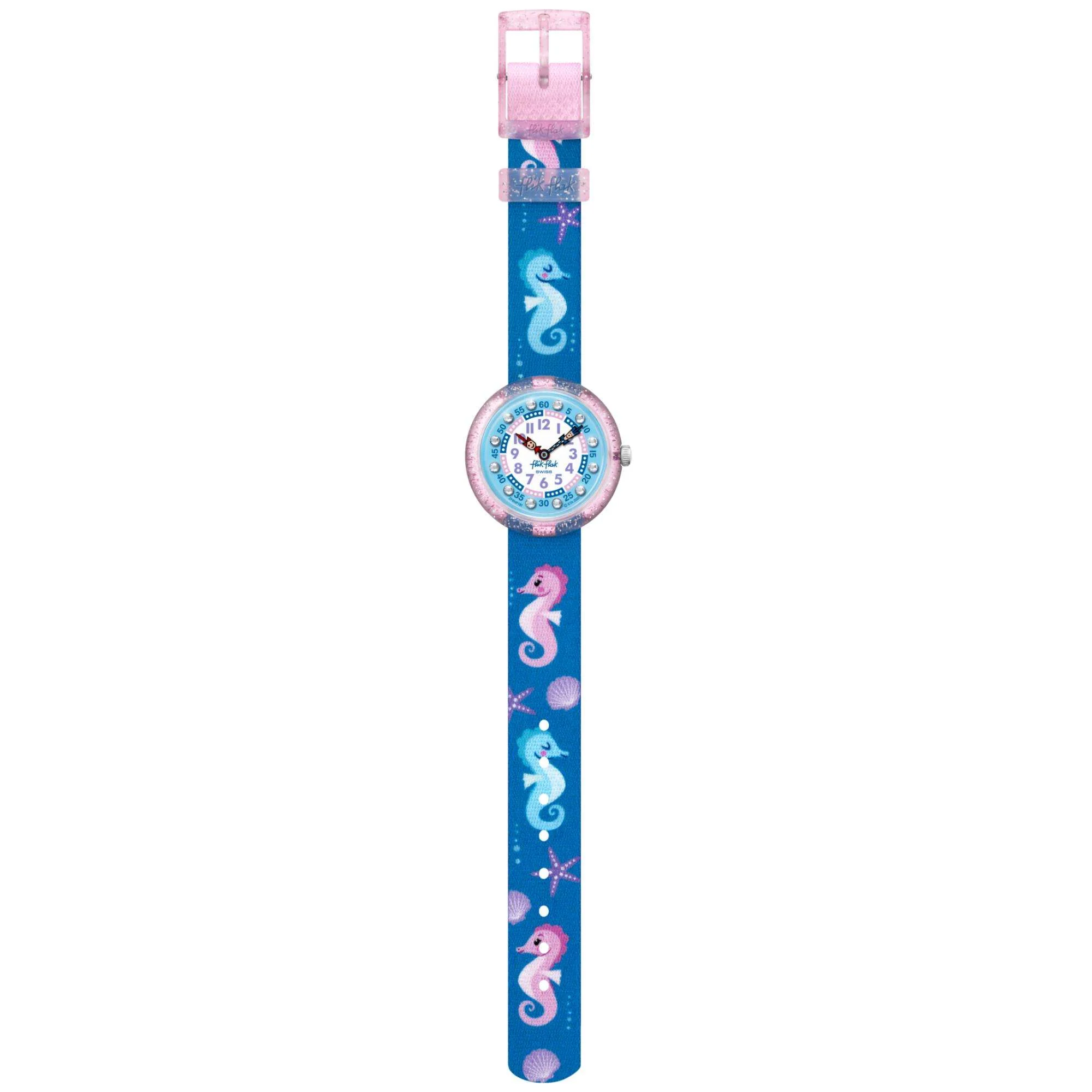 Flik Flak Cavalluccio Two Tone Dial Blue Textile Strap Childrens Watch FBNP181 - Image 3