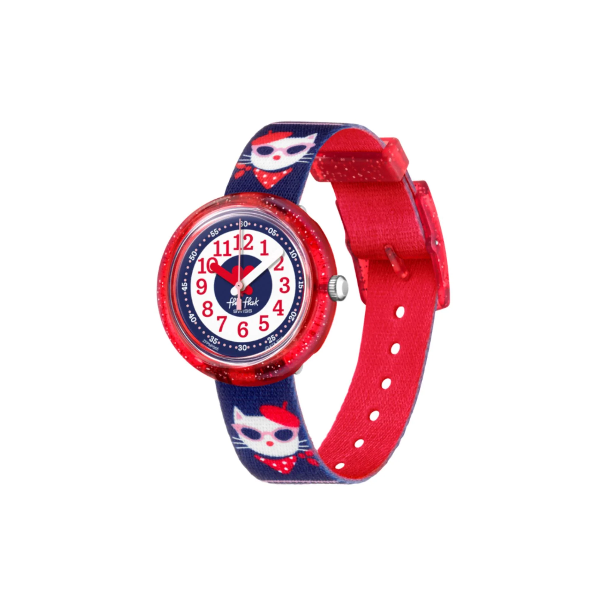 Flik Flak City of Life Catitude Quartz Movement Blue Dial Textile Bracelet Kids Watch FPNP065 - Image 11