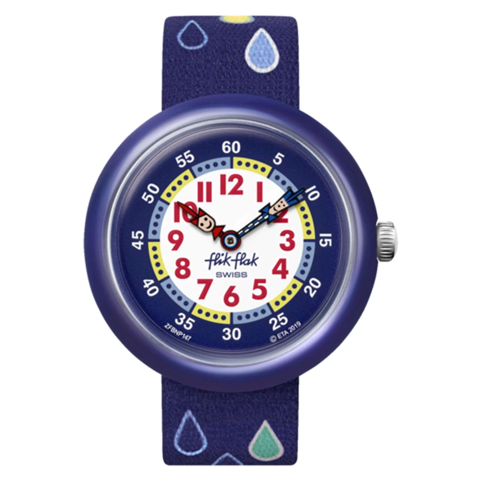 Flik Flak Garden Adventure Rain Drops Quartz Movement Blue Dial Textile Bracelet Boys Watch FBNP147 - Image 9