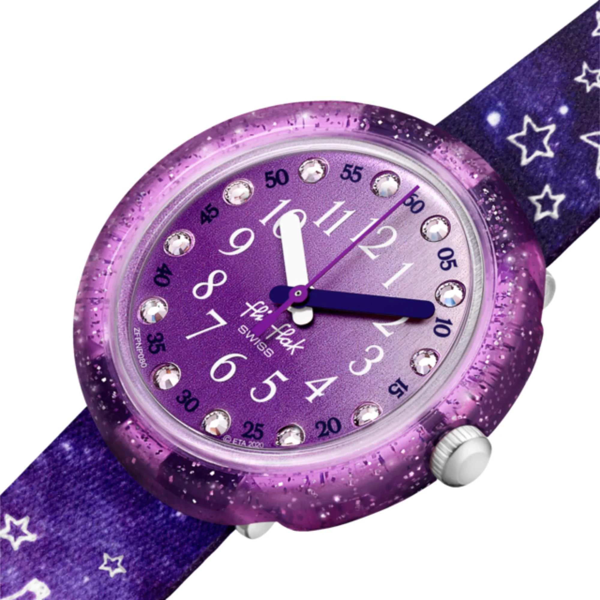 Flik Flak Giraxus Quartz Purple Dial Purple Textile Strap Children’s Watch FPNP080 - Image 8