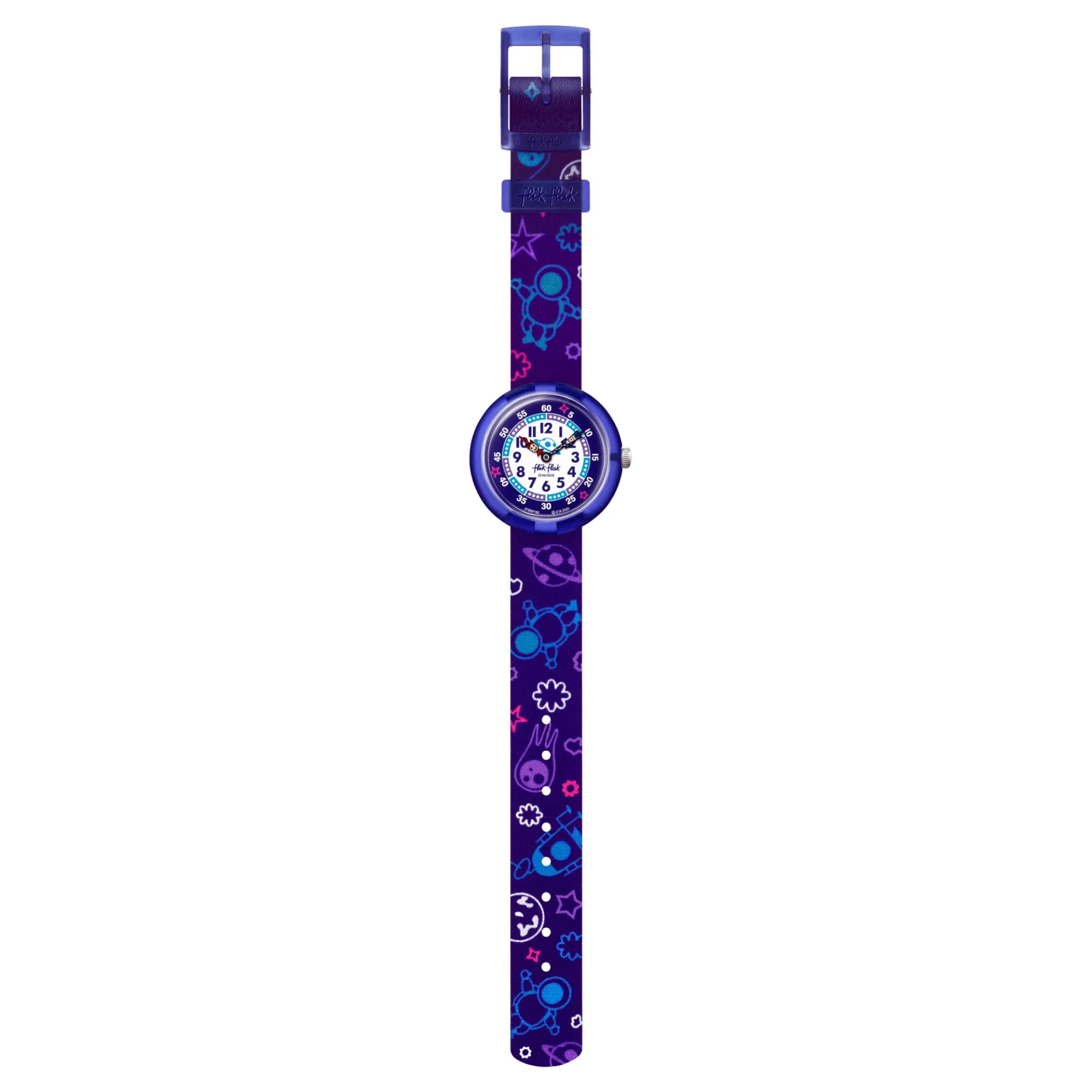 Flik Flak Plan It Two Tone Dial Purple Textile Strap Children’s Watch FBNP182 - Image 3