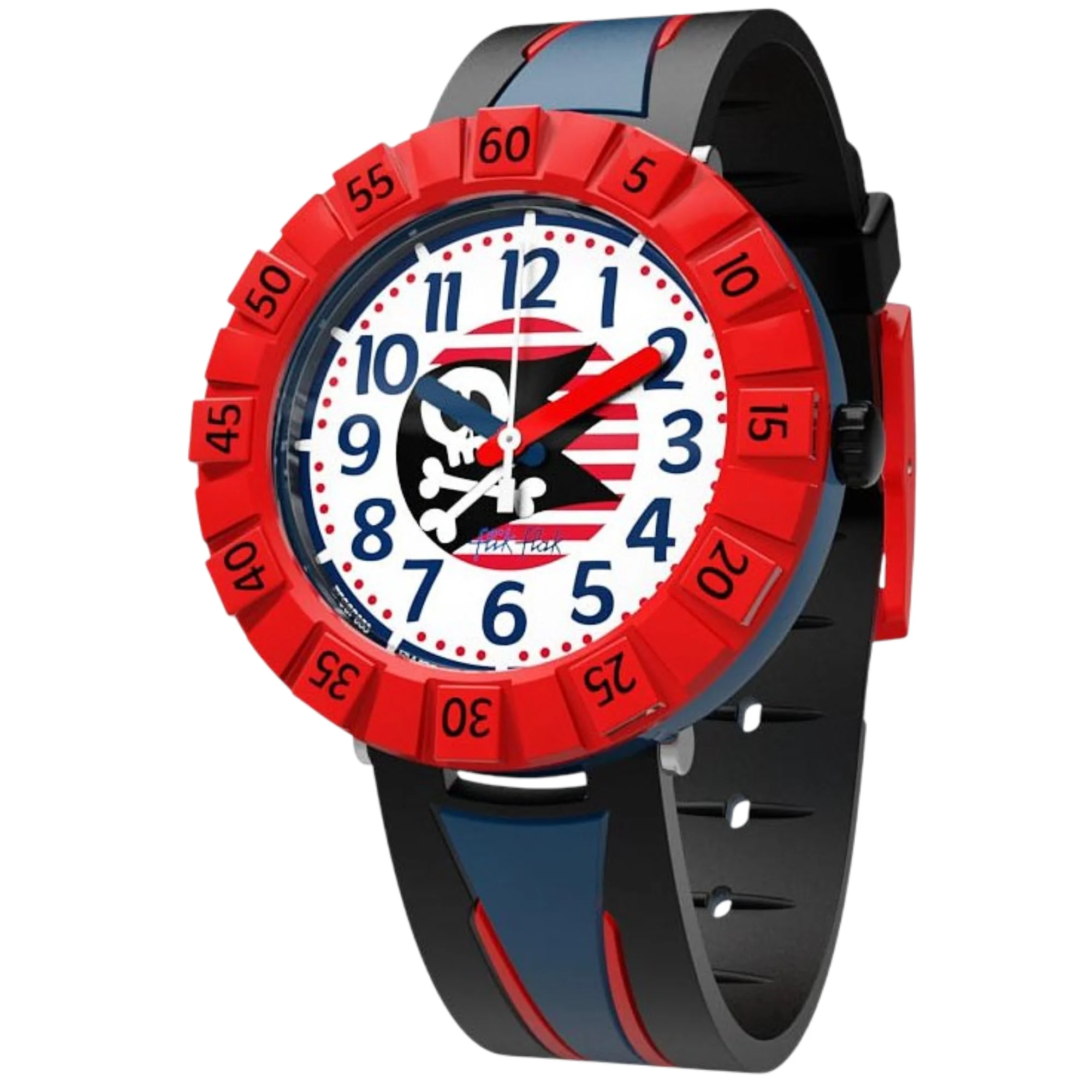 Flik Flak Strong Sailor Blue Plastic Case Black Plastic Strap Kids Watch FCSP053 - Image 3
