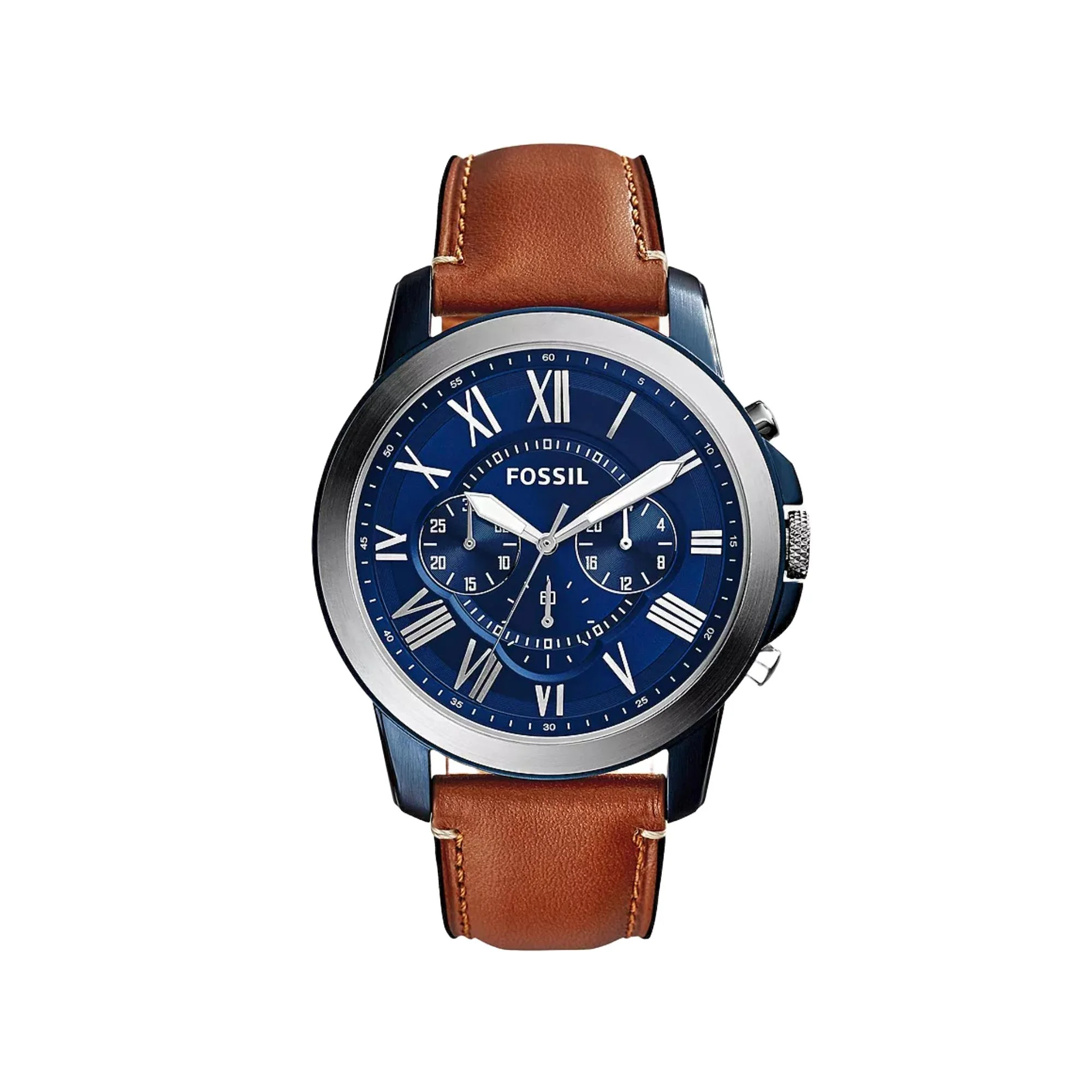 Fossil Grant Chronograph Light Brown Leather Blue Dial Men’s Watch FS5151 - Image 4