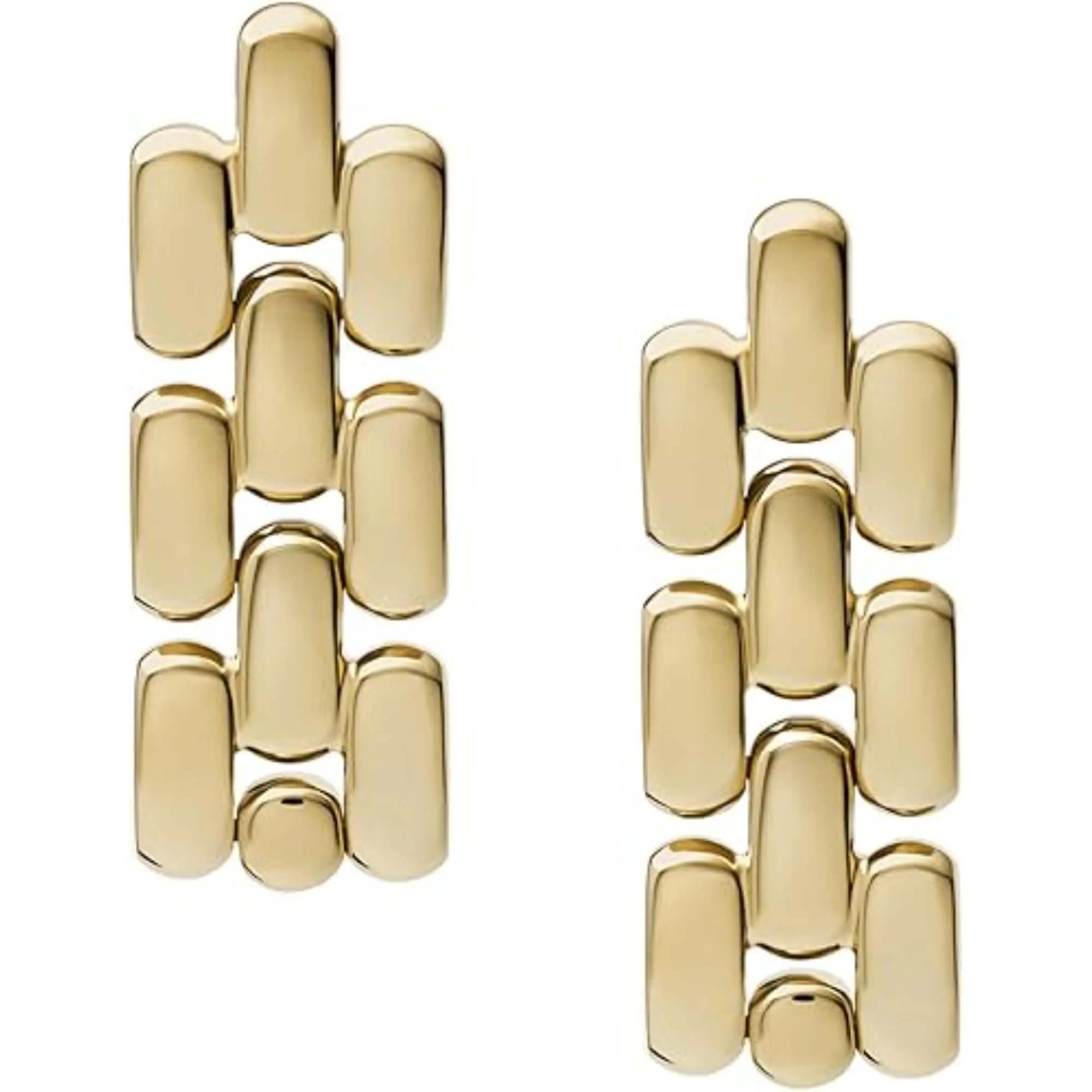 Fossil Arden Watch Links Gold-Tone Stainless Steel Drop Women's Earrings JF04786710 - Image 5